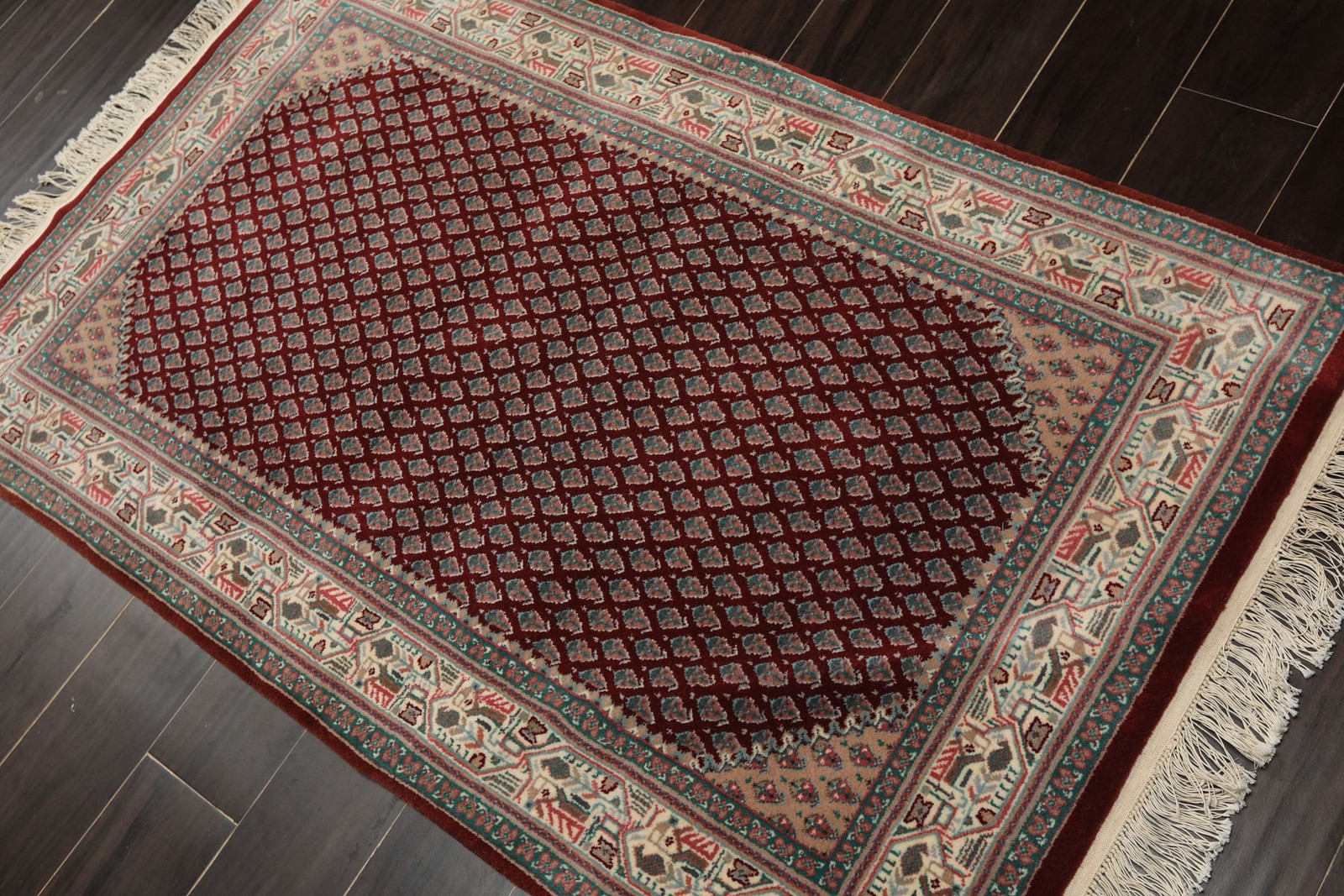 Pande Cameroon 3×5 Hand Knotted Wool Maroon Boteh Traditional 200 KPSI Rug
