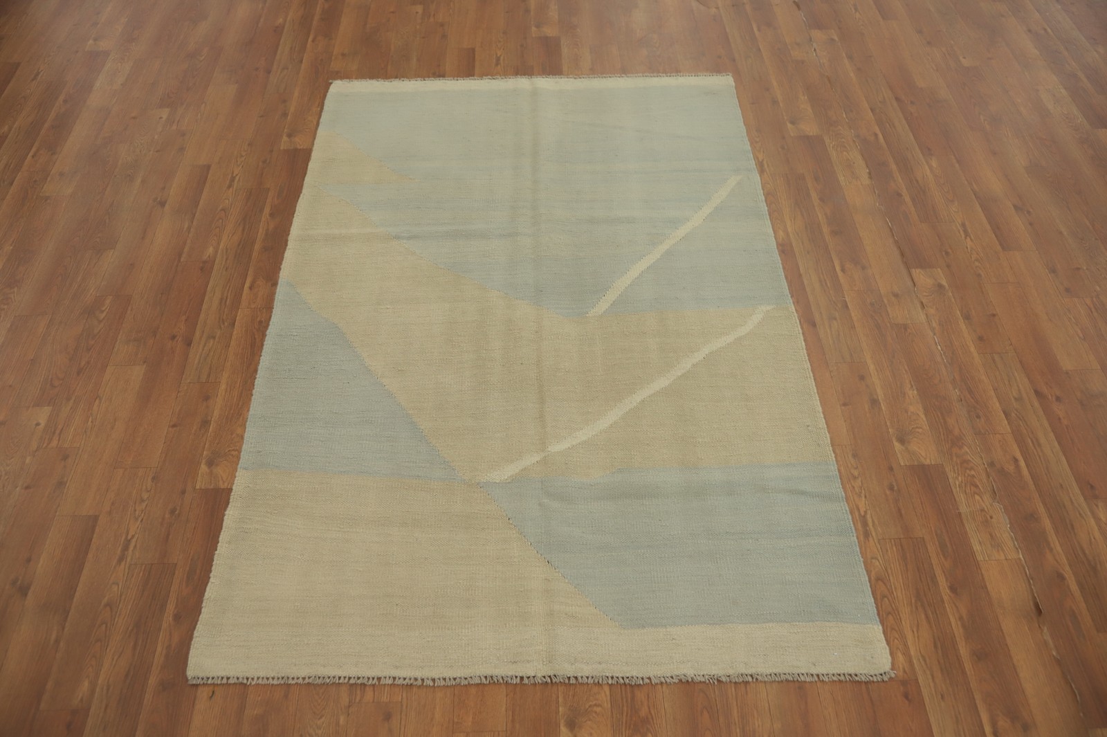 Reversible Hand Woven Oriental Wool Nomadic Soft Colors Kilim Area Rug 4×5 Ft