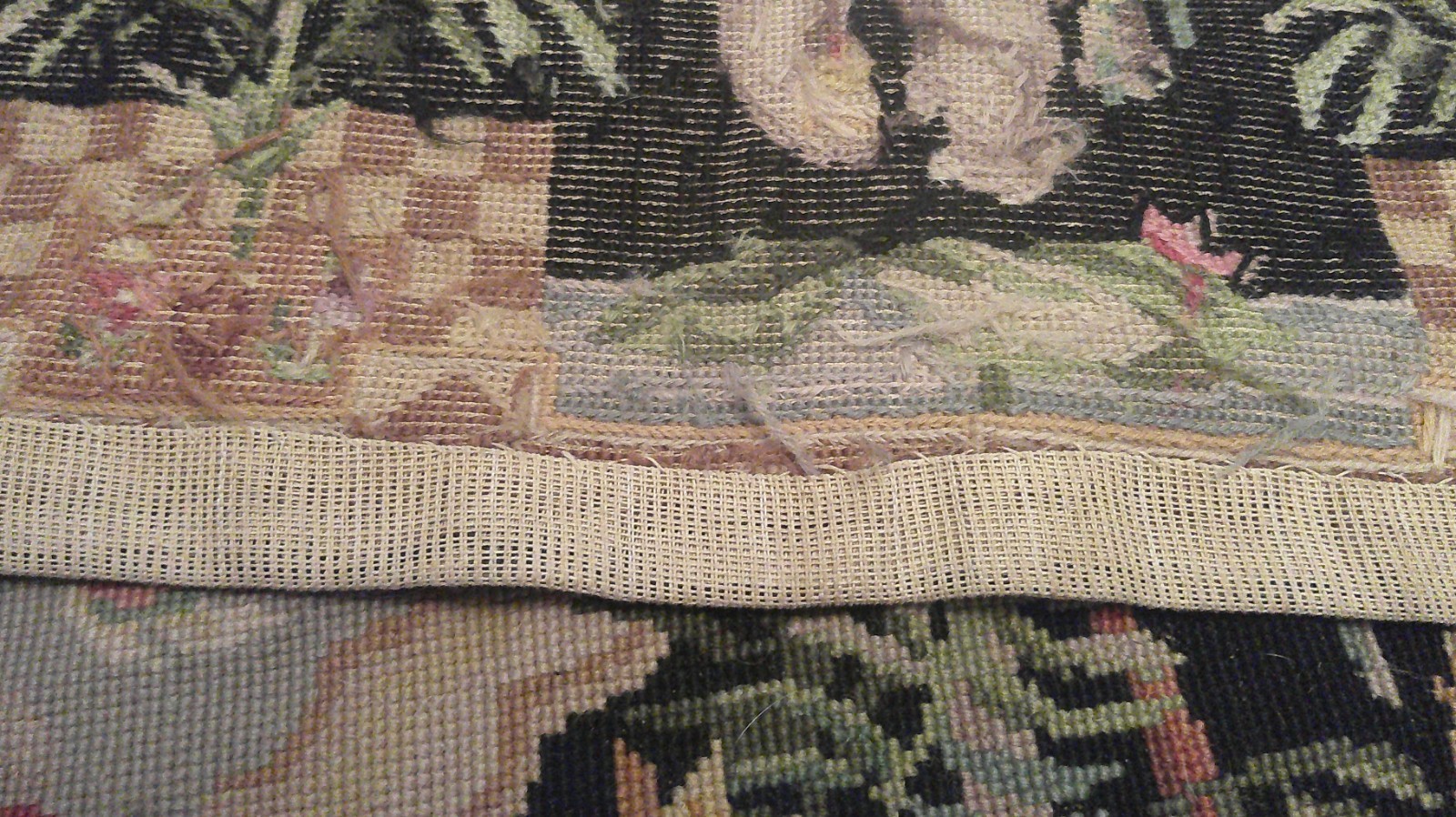 Aubusson Needlepoint Rug Elephants Monkeys People 68½ x 44
