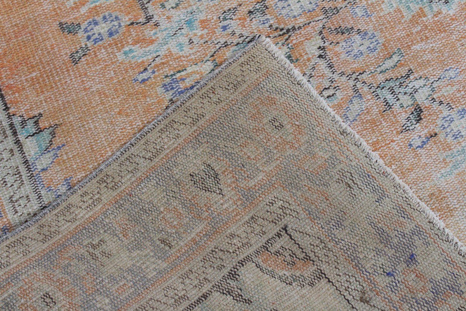 5,9×9,1 ft Rug, Vintage Rug, Turkish Orange Wool Oriental Rug