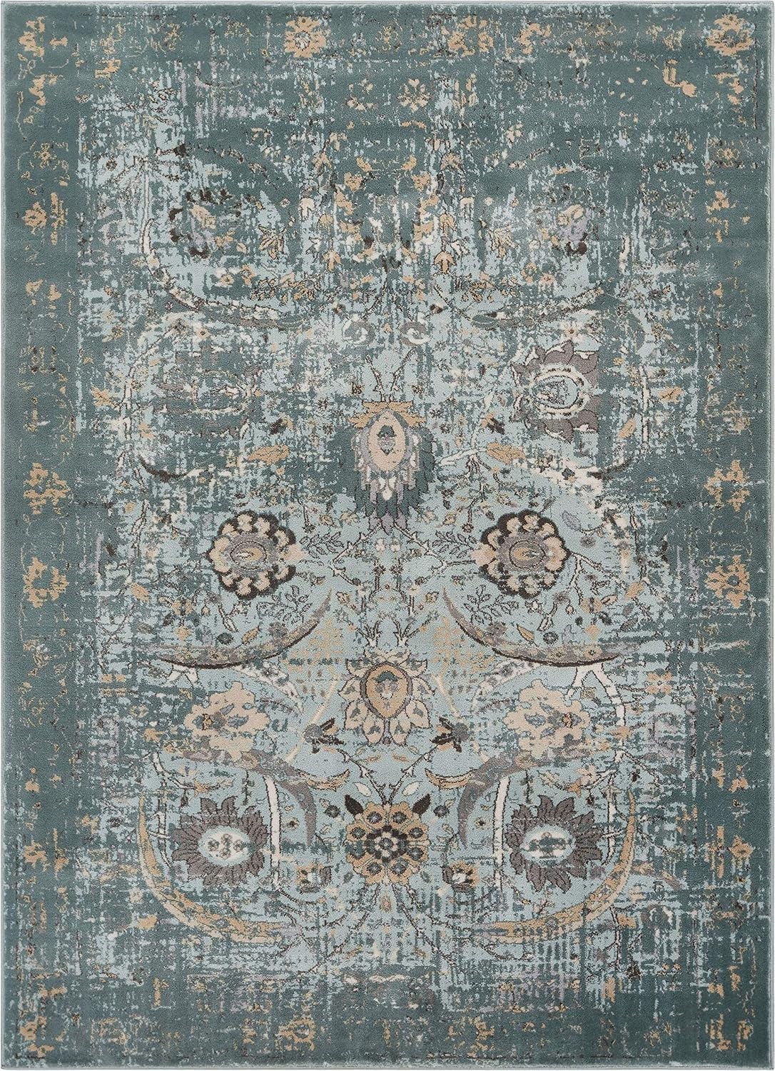 Vintage Kensington Goa Blue Modern Oriental Overdyed Area Rug 311″ x 53″