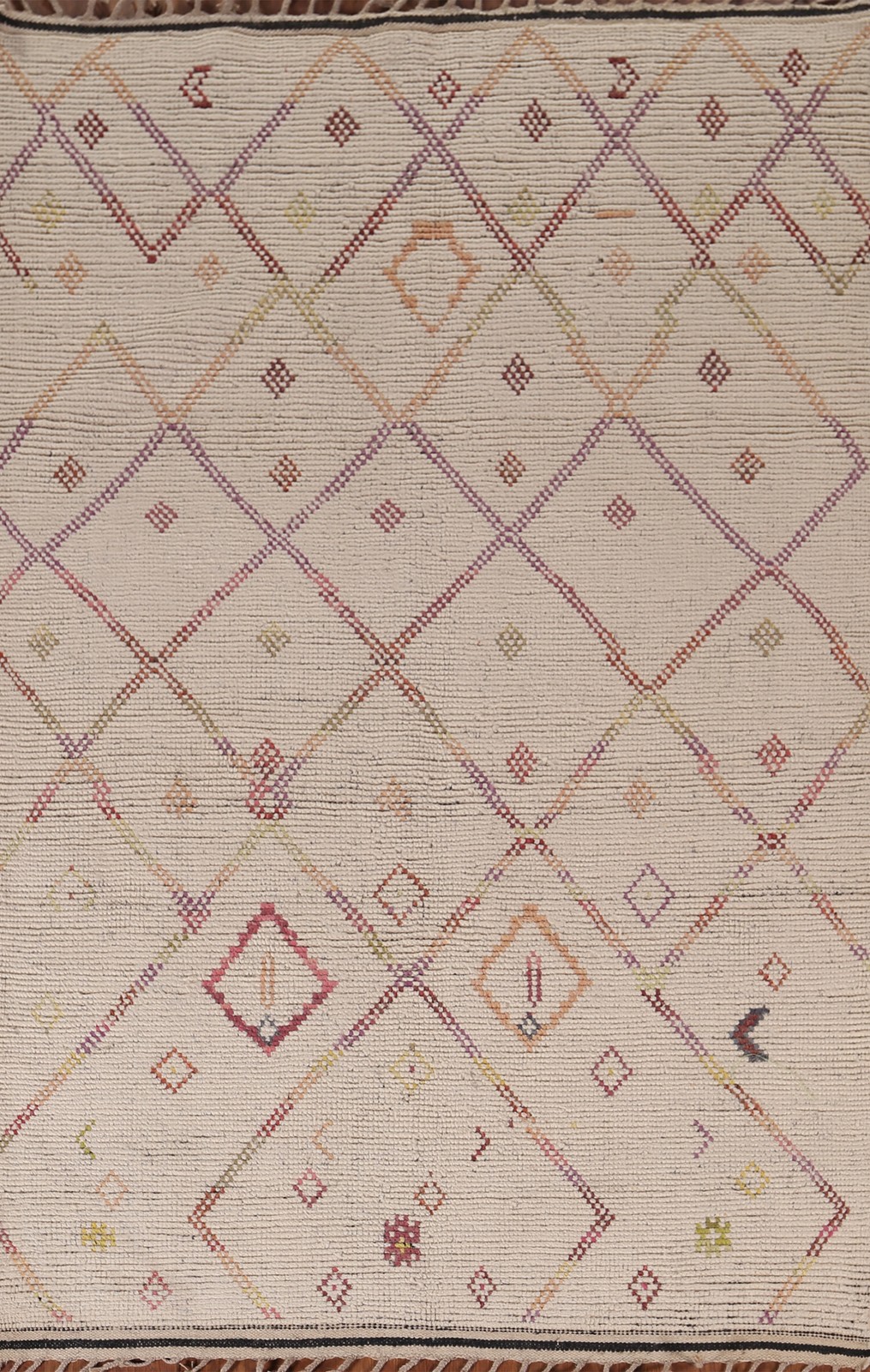 Trellis Moroccan Area Rug 5×9 Hand-knotted Wool Oriental Carpet for Any Room