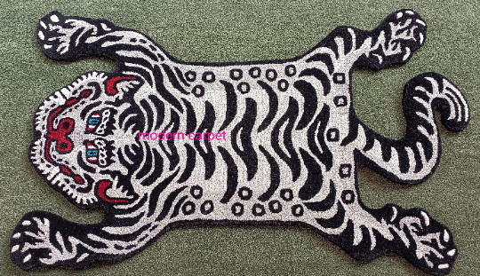 Tibetan Tiger Rugs 3×5 Feet Handmade 100% Woolen Hand Tufted For Home Decoration