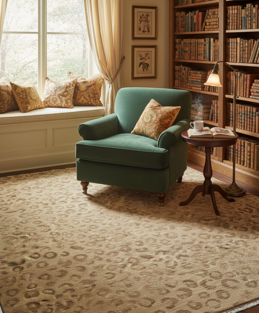 Leopard Print Jute Rug Natural Tan Beige Animal Pattern Flatweave Area Rug