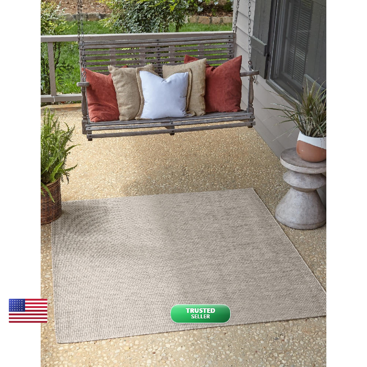 Unique Loom Collection Casual Transitional Solid Heathered Indoor/Outdoor