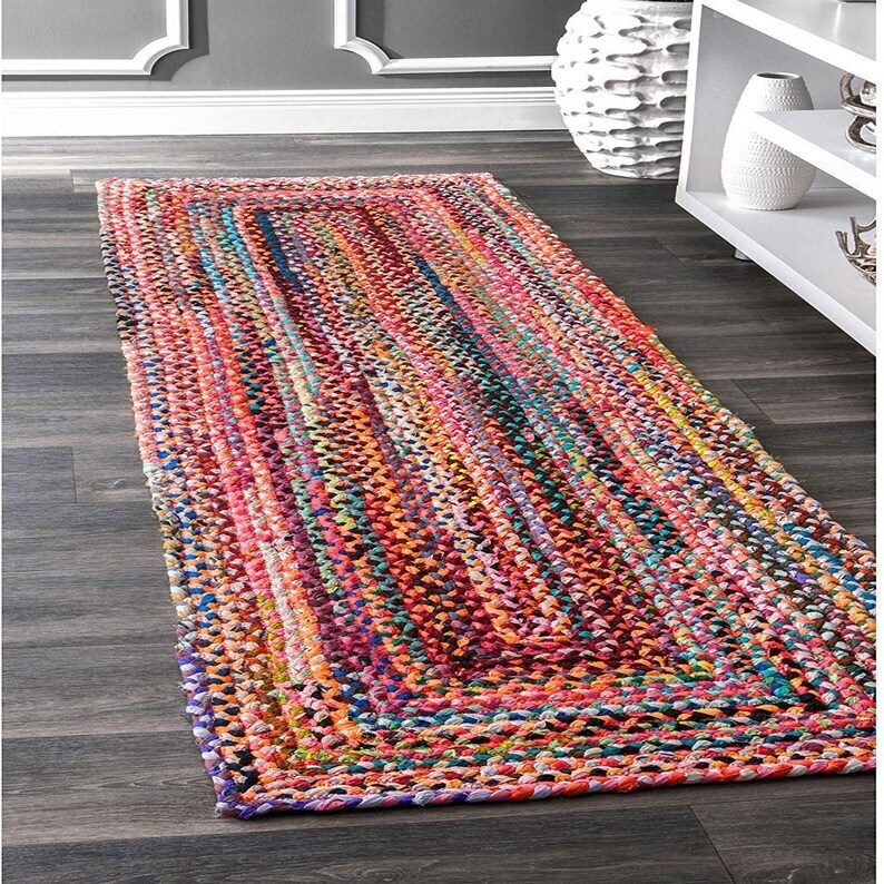 Rug Runner Braided Rug Rag Mat Bohemian Area Rug Floor Rug Home Decor Rug Patio