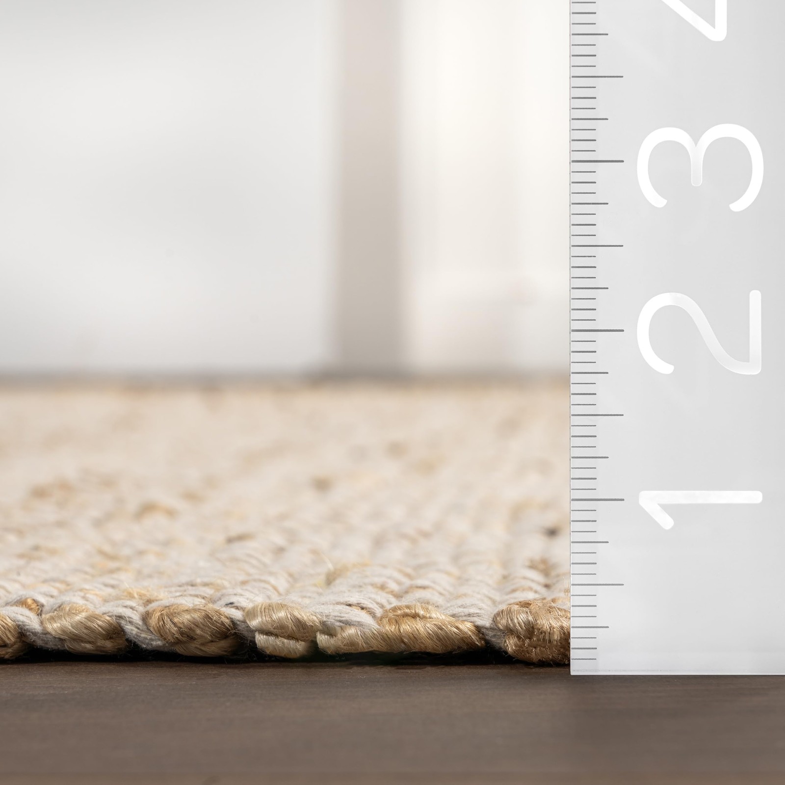 5×8 Elfriede Jute & Cotton Hand Woven Area Rug, Natural, Solid Rustic Farmhouse