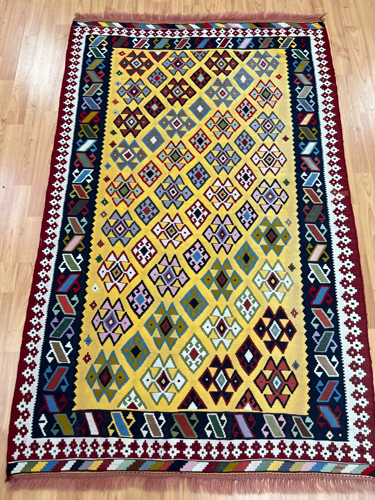 3’3″ x 5’2″ Kurdish Kilim Oriental Rug – 2 Sided – Hand Made – 100% Wool