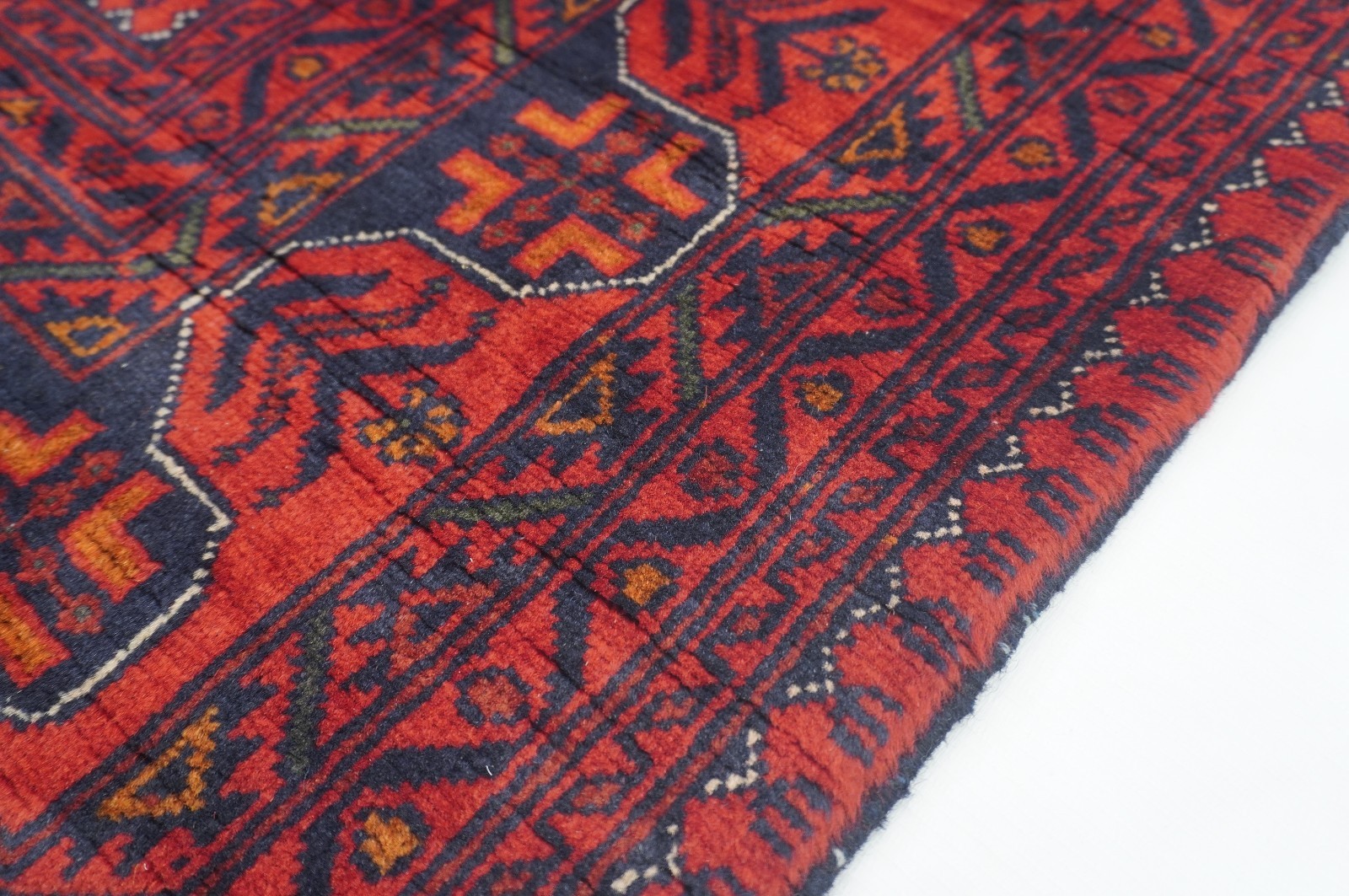 6’4″x9’8″ Red Khal Mohammadi Afghan Hand Knotted Wool Area Rug