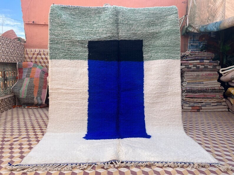 Moroccan Handmade rug ,Beni ourain style Morocco wool Berber Rug, modern rug