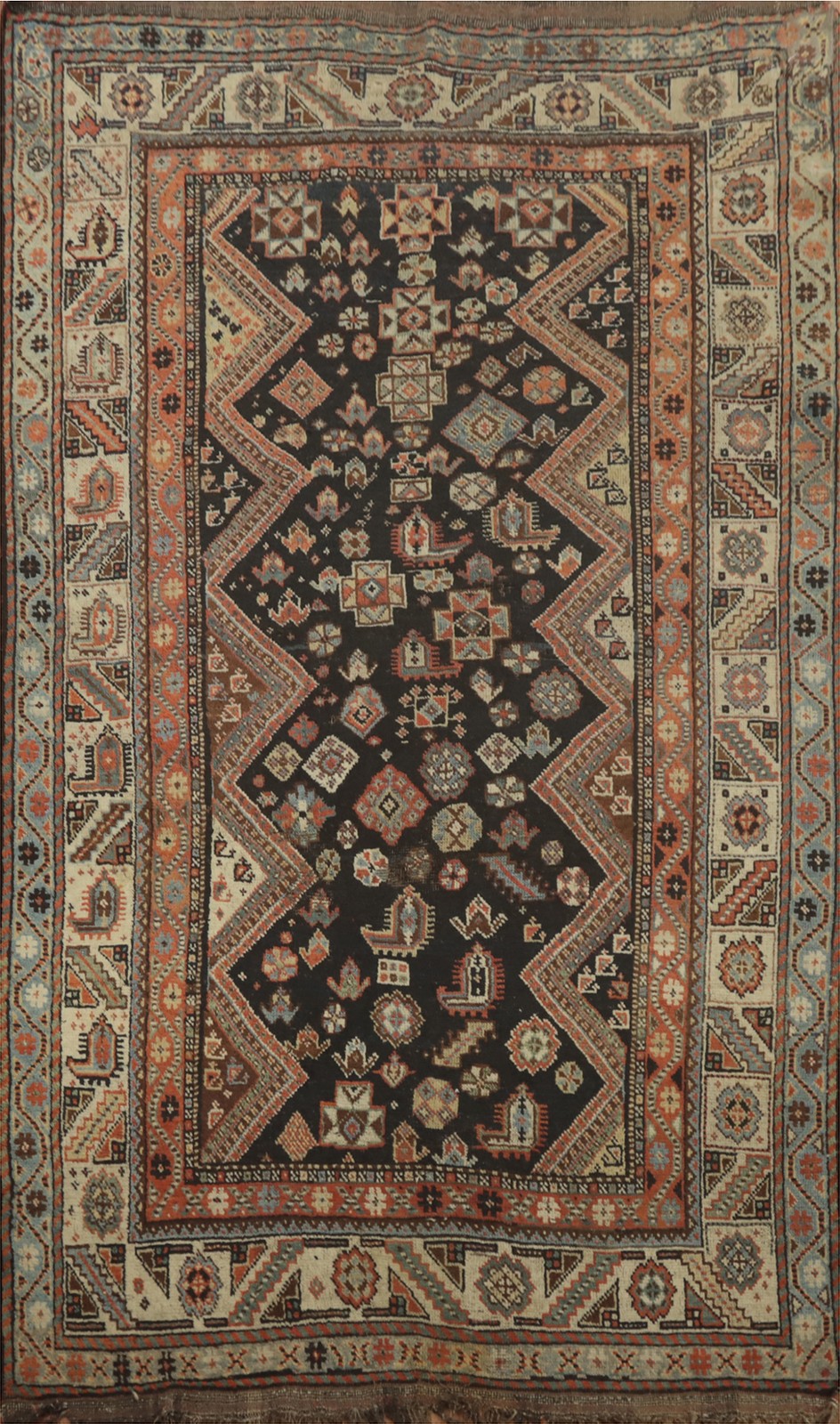 Antique Vegetable Dye Tribal Traditional Rug 4×8 ft Hand-knotted Wool Carpet