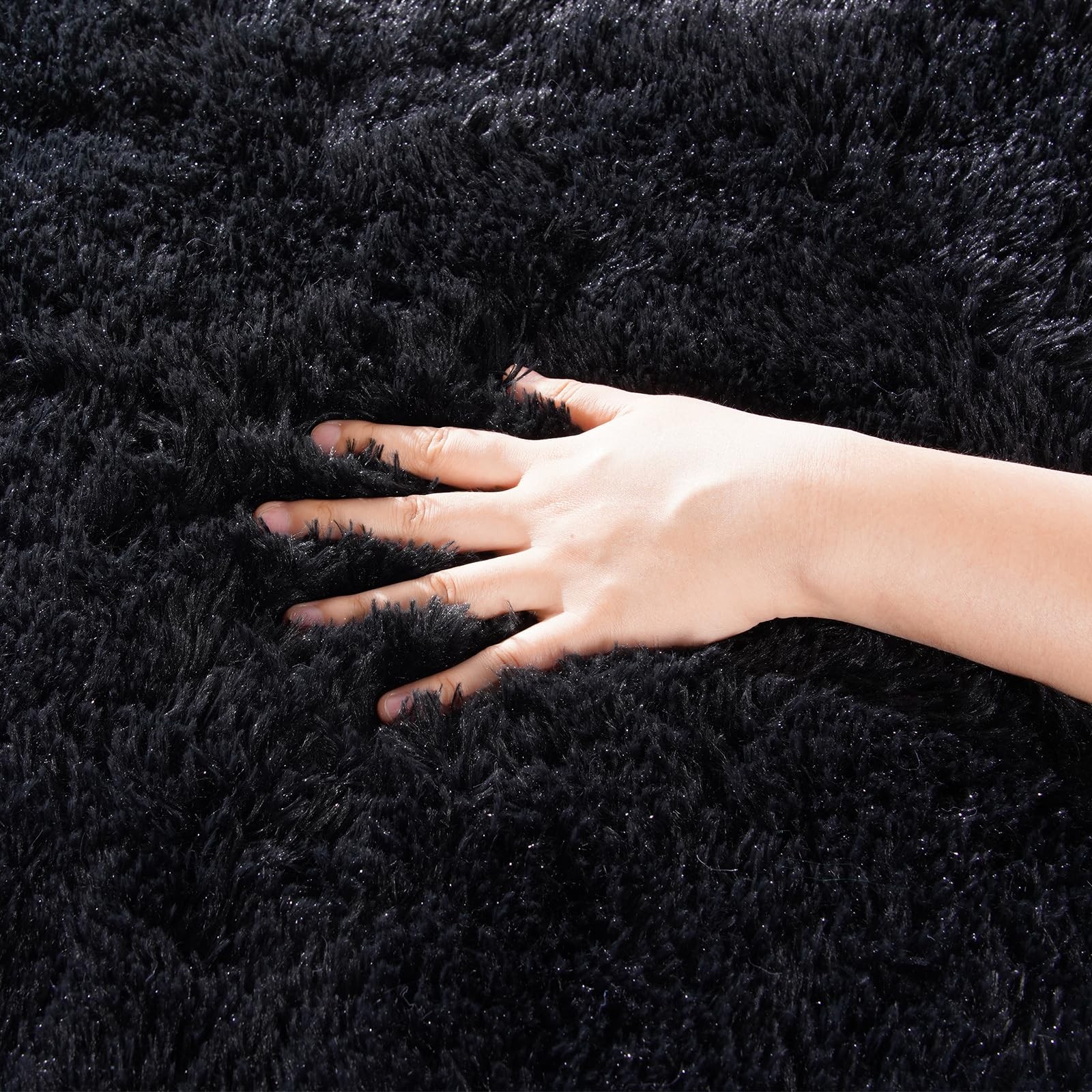 New Zentavio Black Area Rugs for Living Room Bedroom 5×8 Large Men Carpet Fluffy