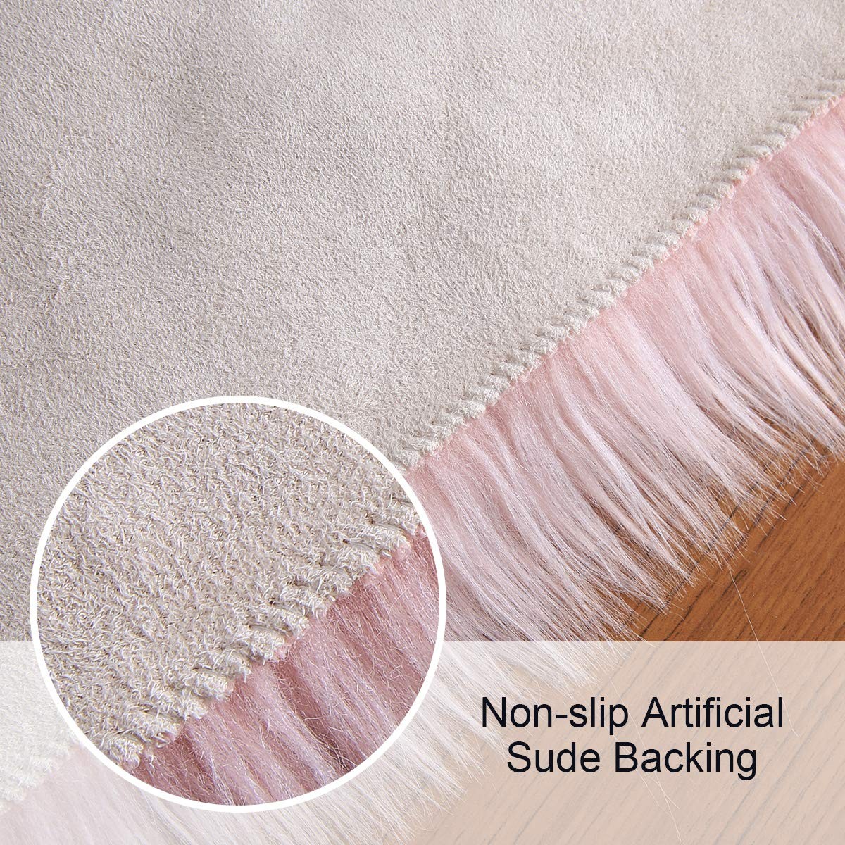 Pink Faux Fur Sheepskin Chair Cover Seat Cushion Pad Super Soft Area Rugs for…