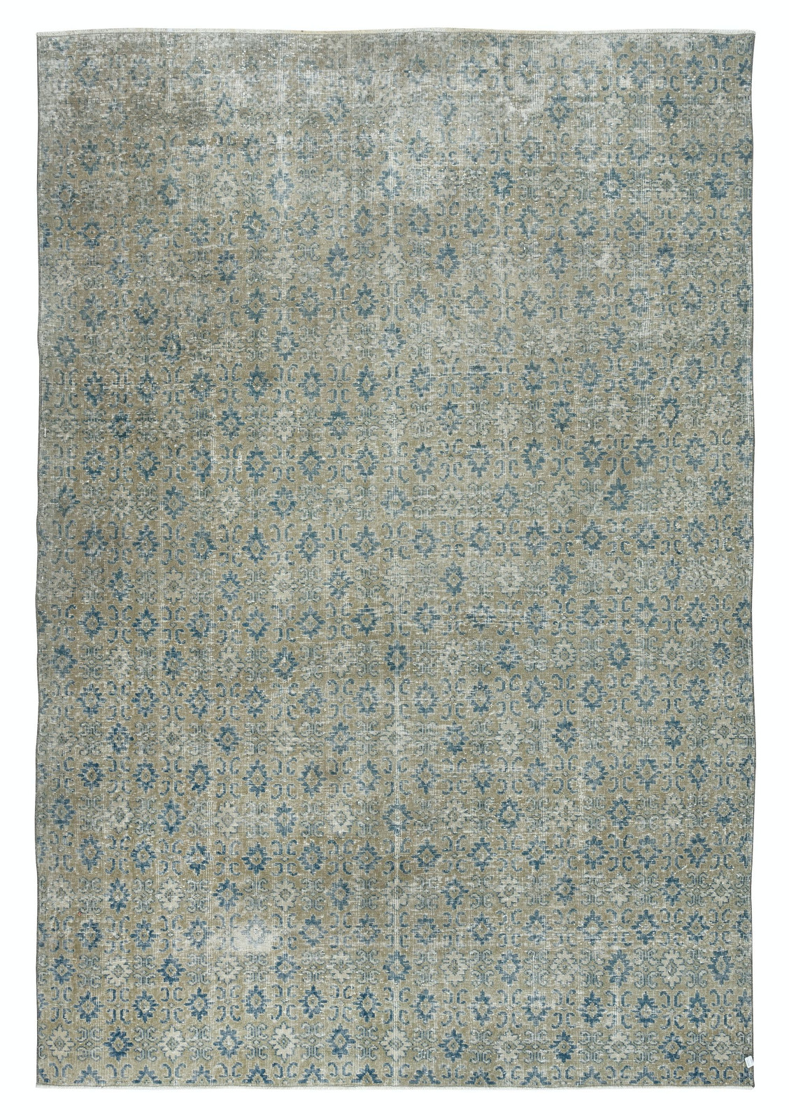 7.3×10.6 Ft Vintage Handmade Floral Design Turkish Rug