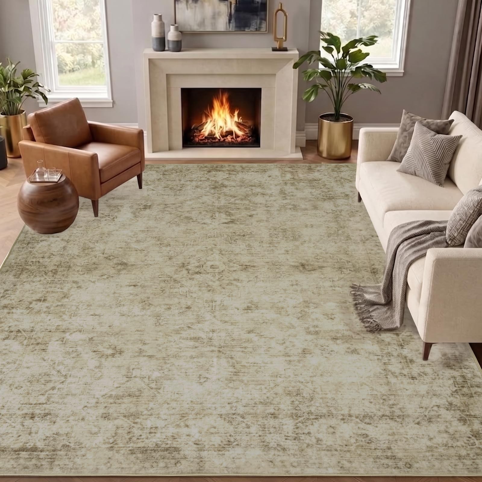 8×10 Area Rugs for Living Room, Machine Washable Rugs, Vintage Non Slip Rug, …