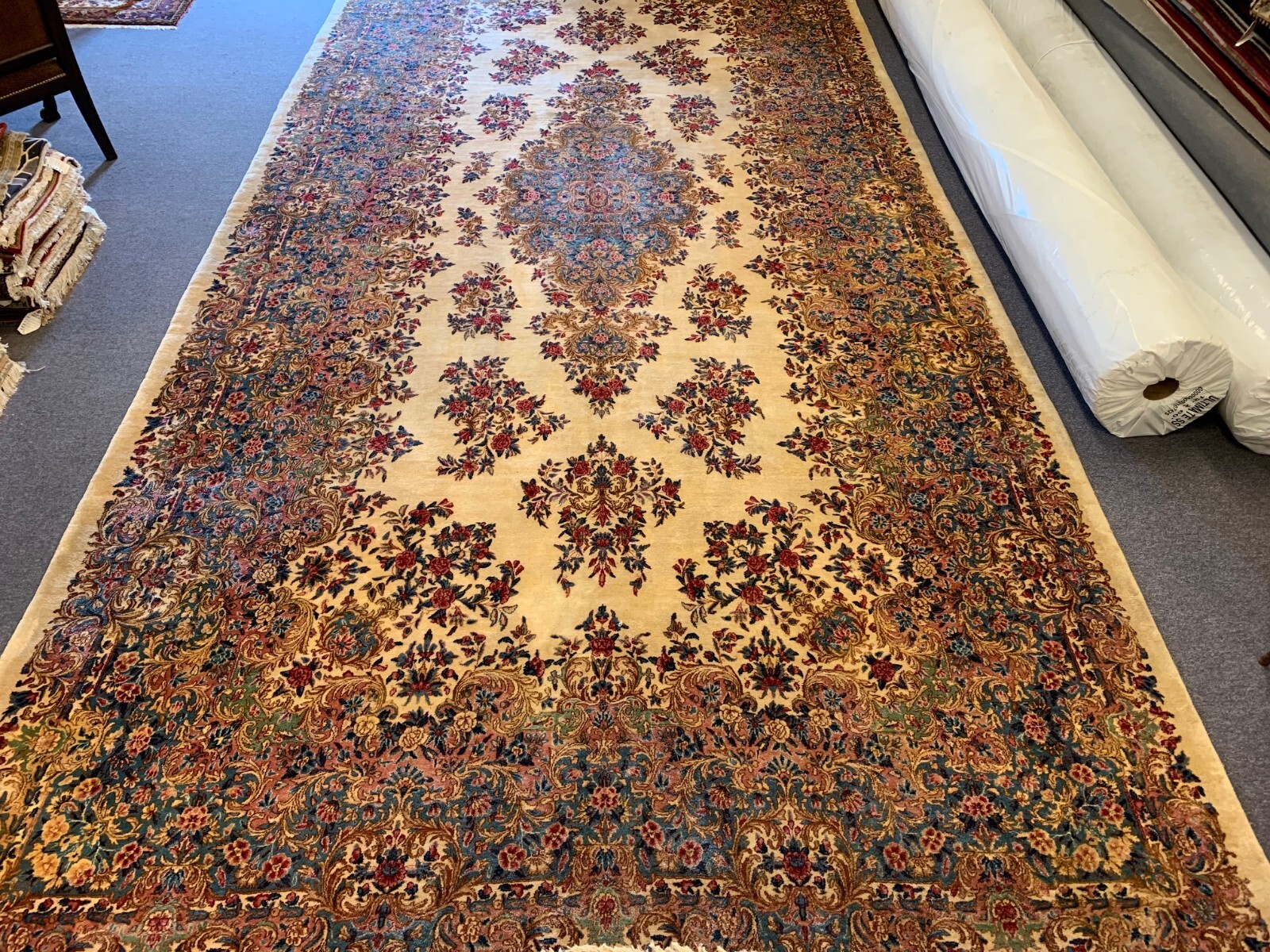 KIRMAN PALACE SIZE SEMI ANTIQUE ORIENTAL AREA RUG 10 X 20