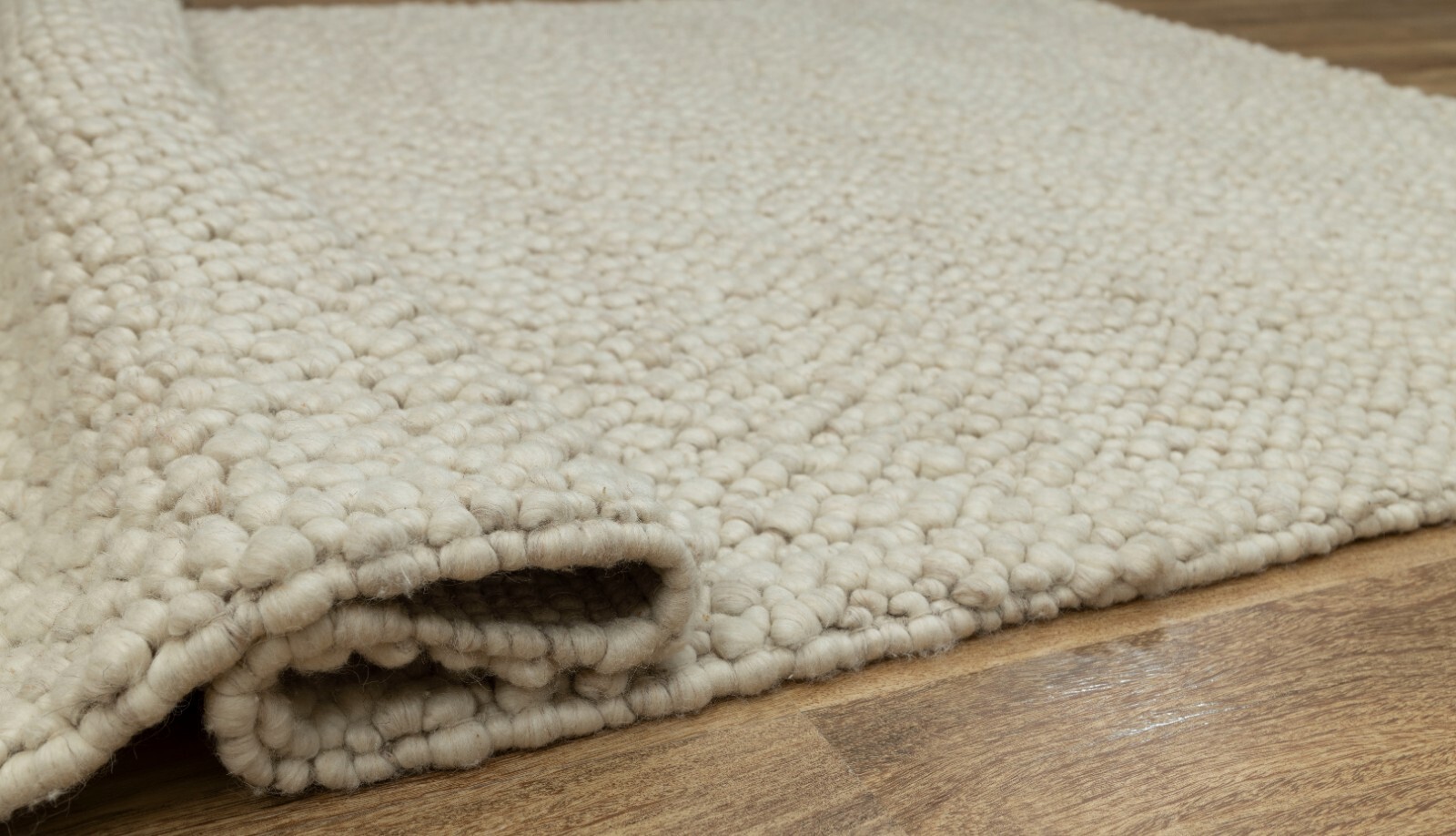 Ivory Cream Chunky Wool Felted Quality Nordic Design Hand Woven Customize Rug