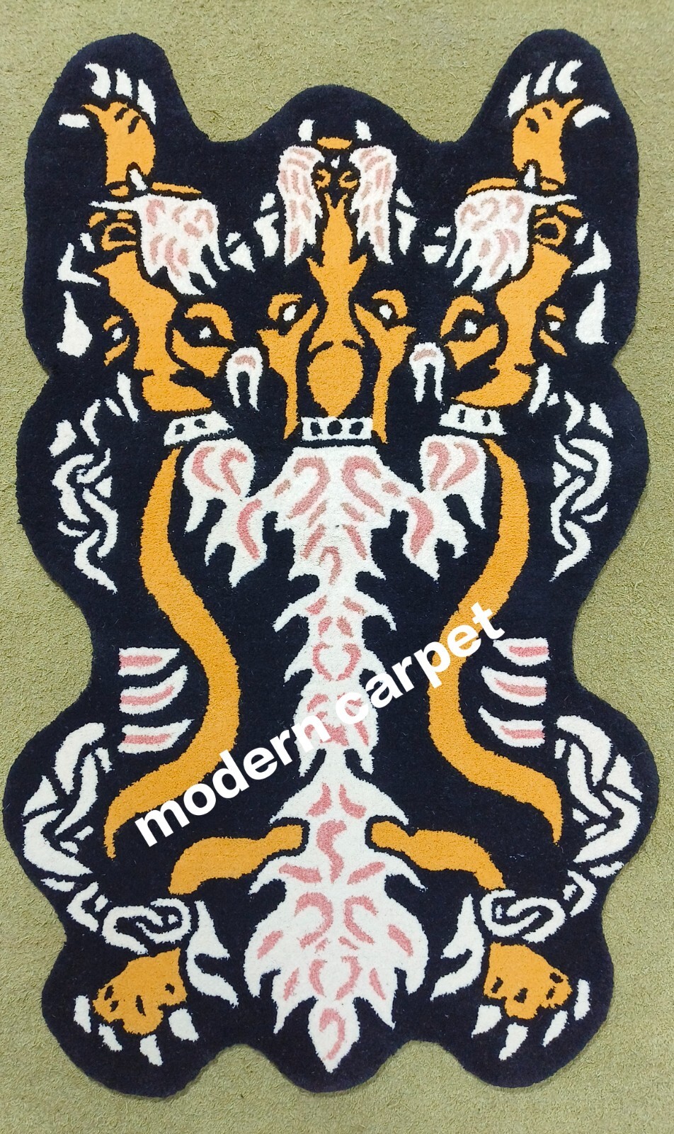 Tibetan Tiger Rugs 3×5 Feet Handmade 100% Woolen Hand Tufted For Home Decoration