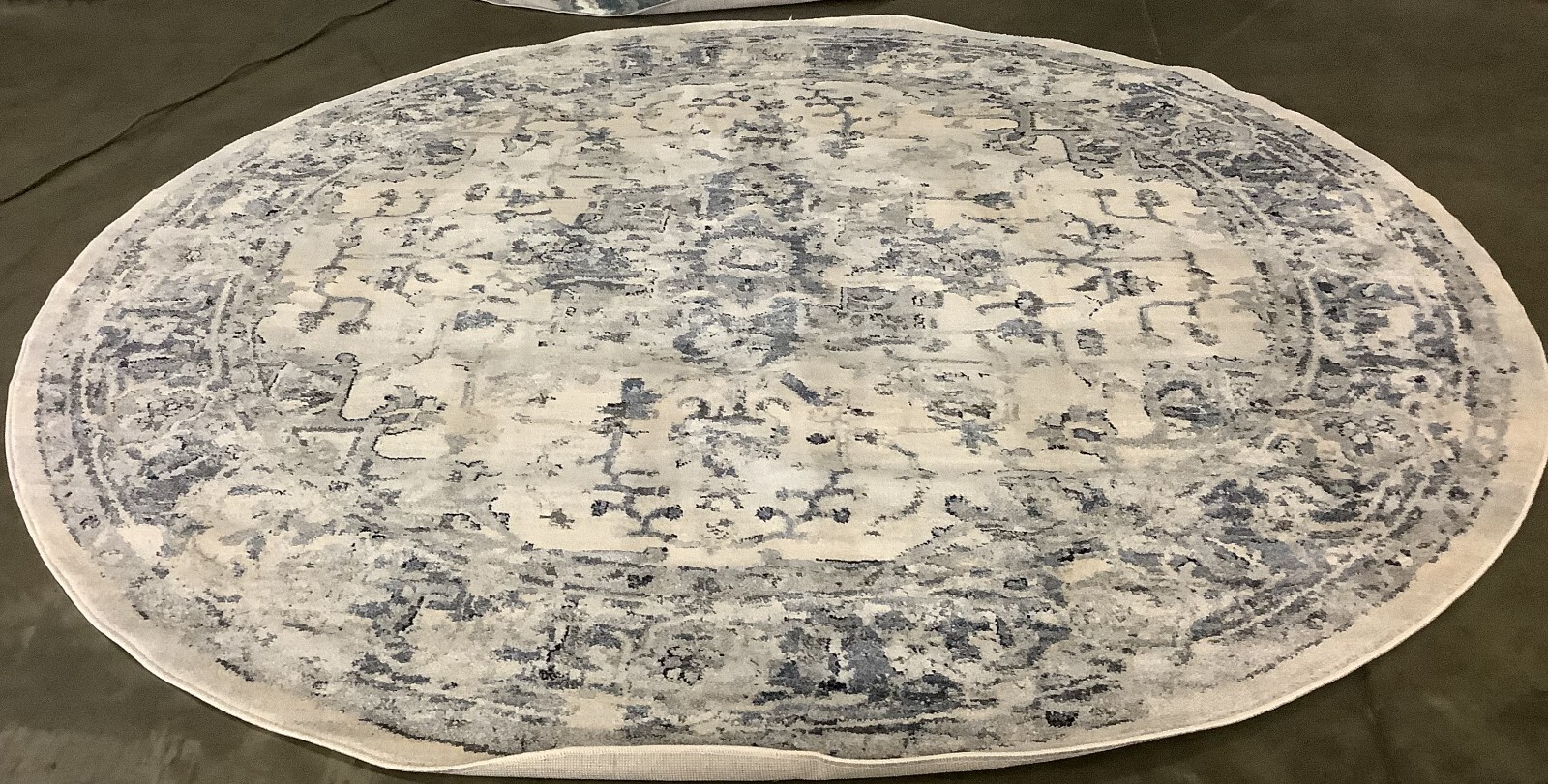 IVORY / NAVY 8′-0″ x 8′-0″ Flaw in Rug, Reduced Price 1172675753 CHL411A-8R