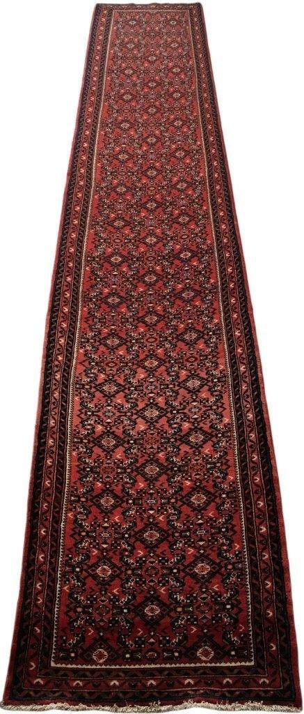 3′ x 17′ Red Orange Perssiaan Hammadan Rug 81489