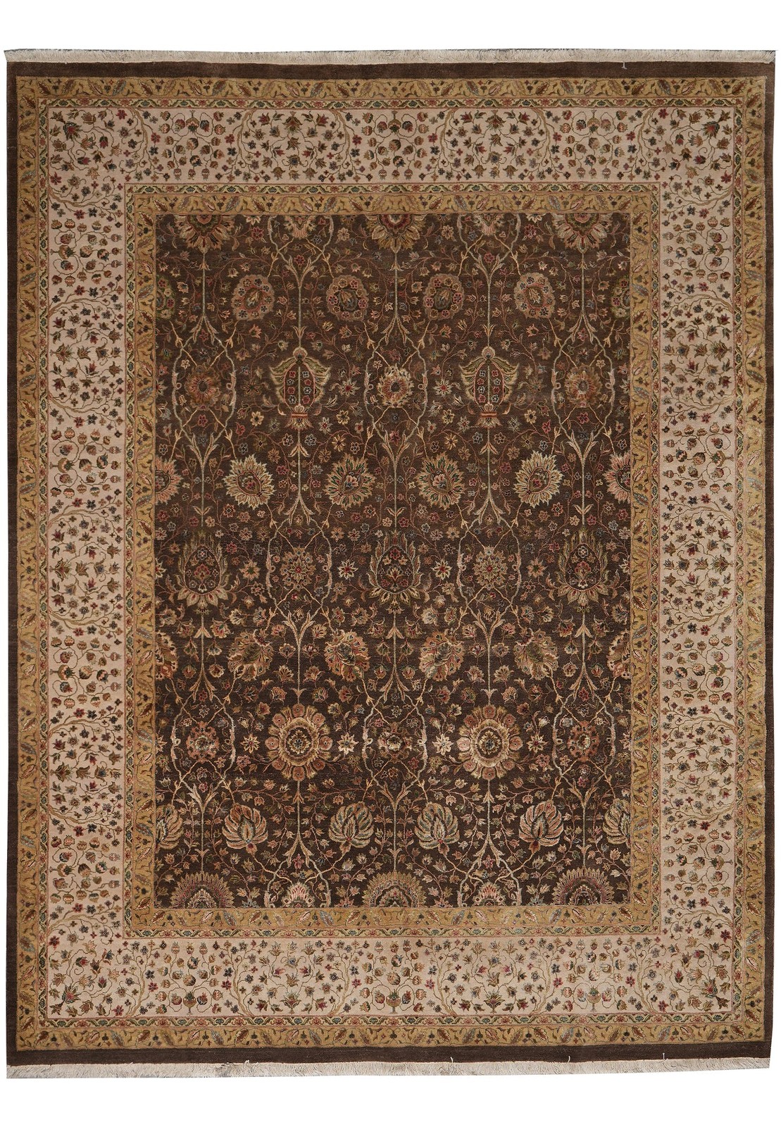 8 x 10 Wool an Silk Dense Weave Brown #PIX-804-155
