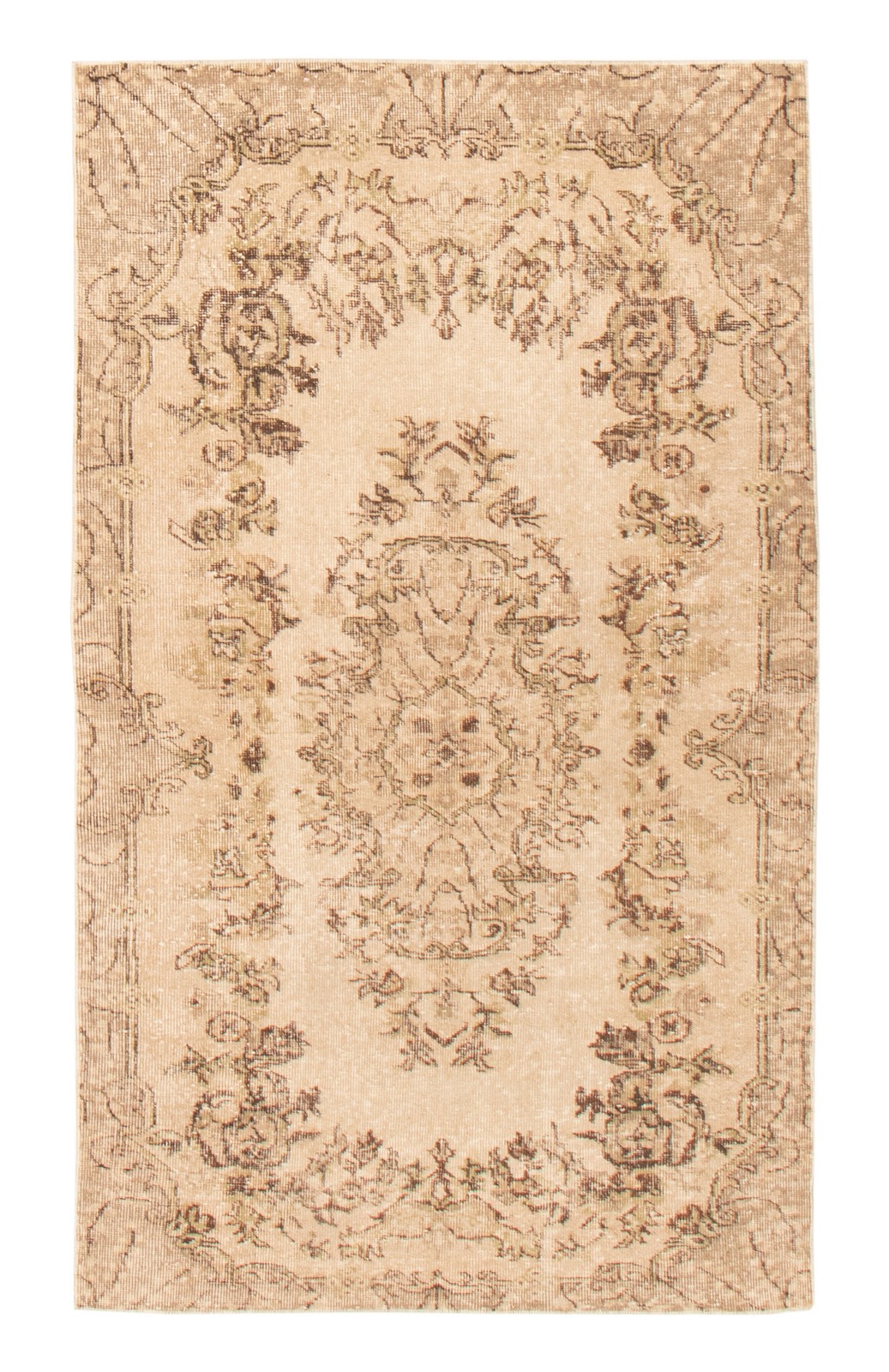 Vintage Hand-Knotted Area Rug 4’0″ x 6’11” Traditional Oriental Wool Carpet