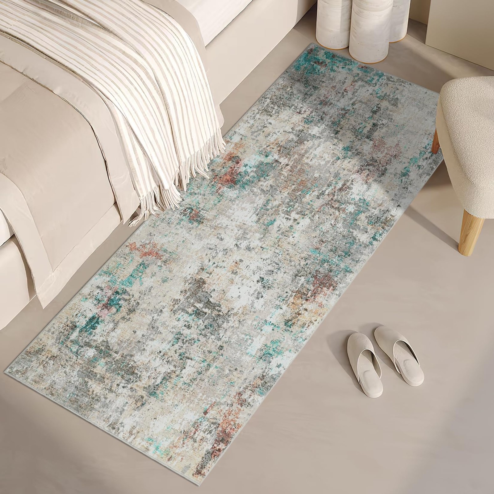 Modern Abstract 2×10 Runner Rug Washable Non Slip Stain Resistant Rug for Hal…