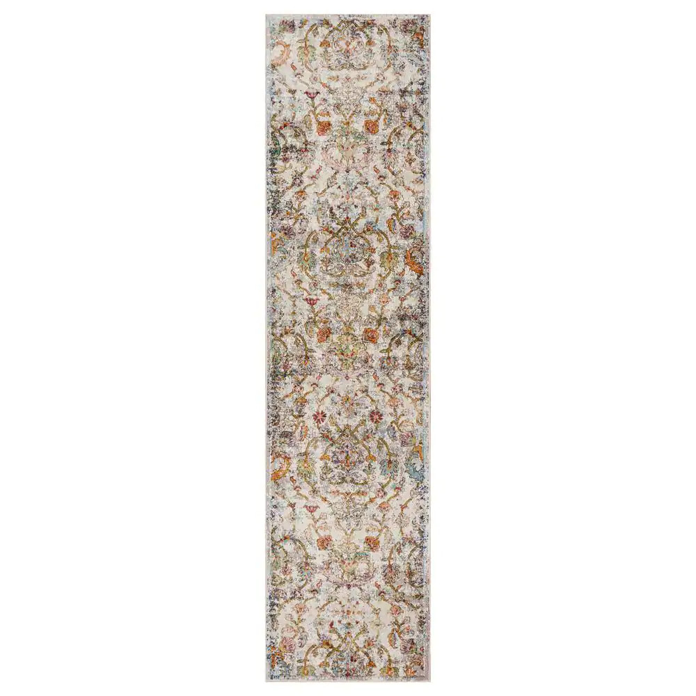 Runner Rug Area Rustic Victorian 2 X 8 Feet Distress Floral Indoor Multicolor