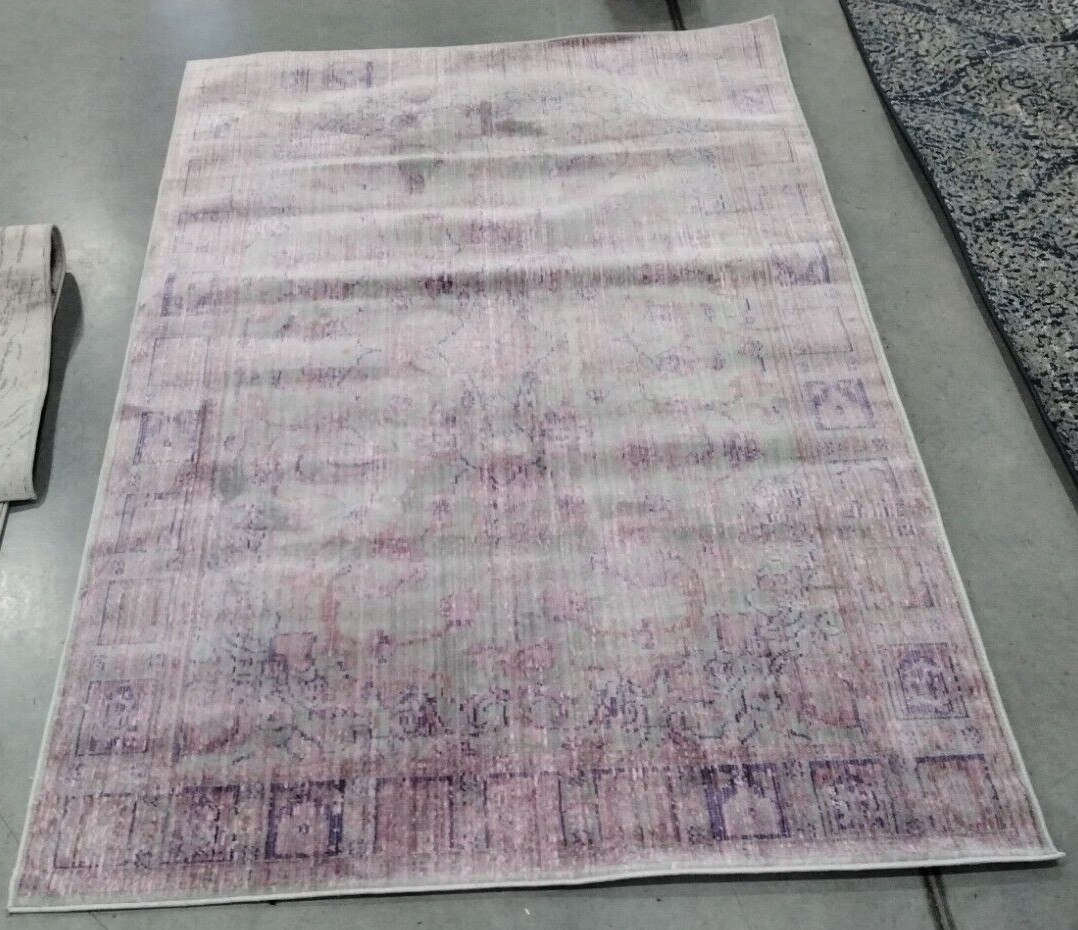 PINK / MULTI 4′ X 6′ Back Stain Rug, Reduced Price 1172737009 VAL103H-4