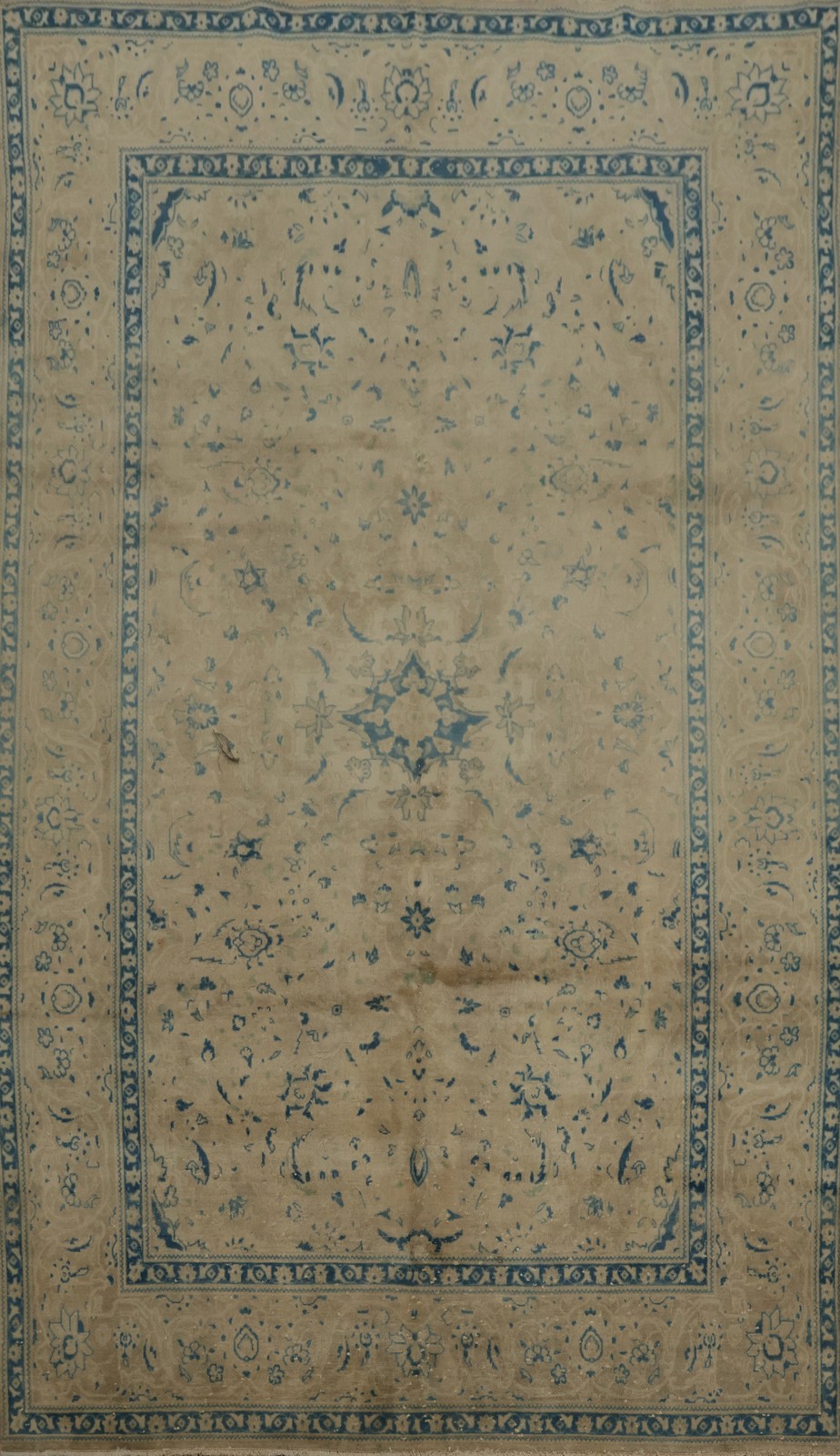 Classic Living Room Area Rug 7×11 in Subtle Blues and Warm Earthy Tones Carpet