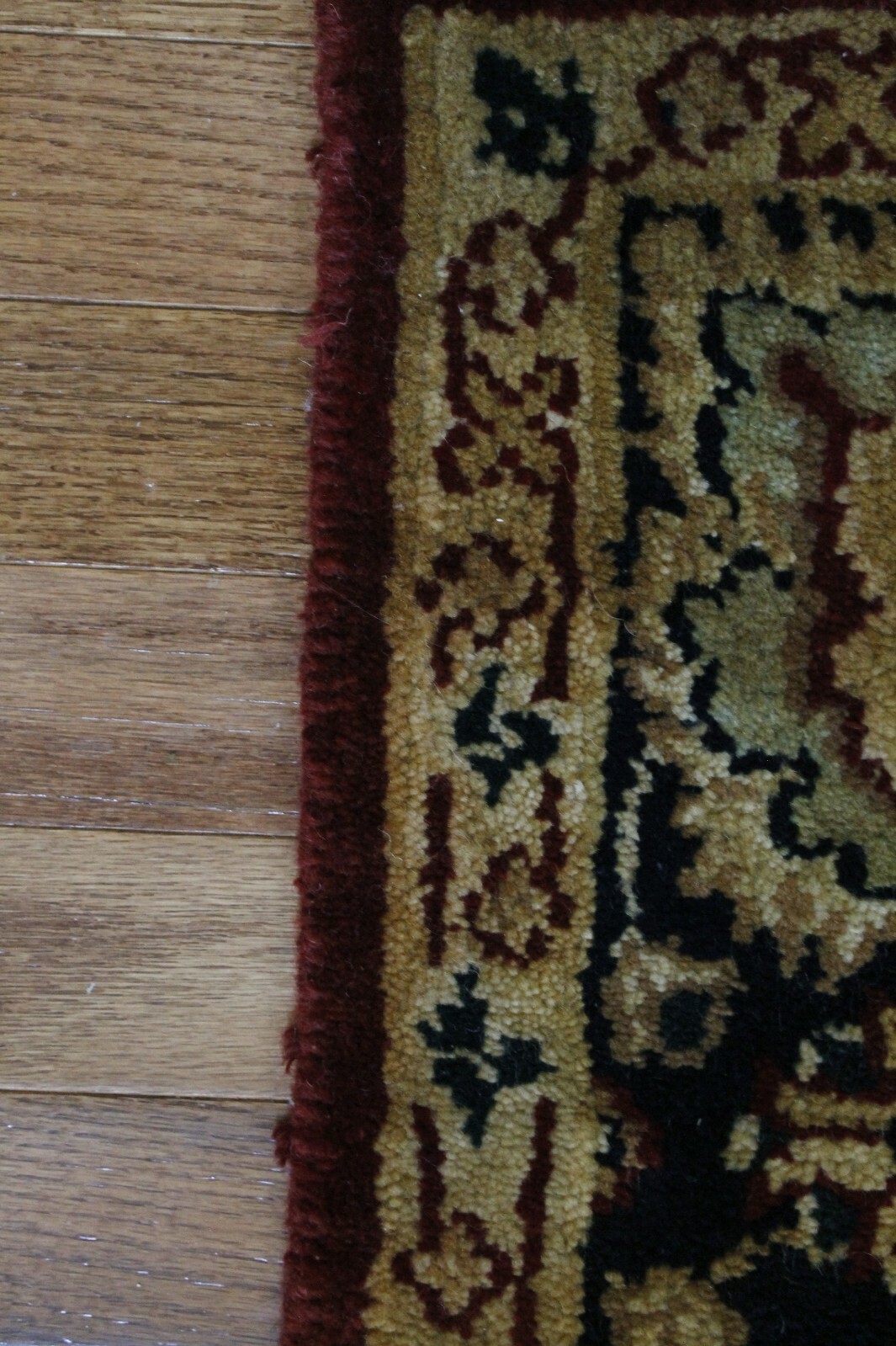 Hand Knotted Rectangular Floral Deep Red / Brown / Cream Rug 75″x47″