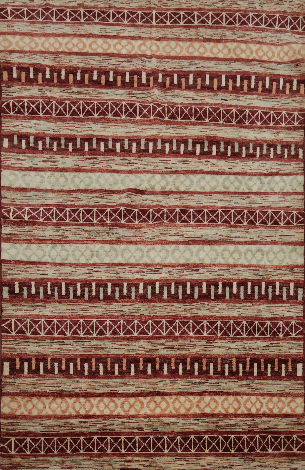 Geometric Striped Rug 5×7 Handmade Modern Style Sophisticated Decor Accent