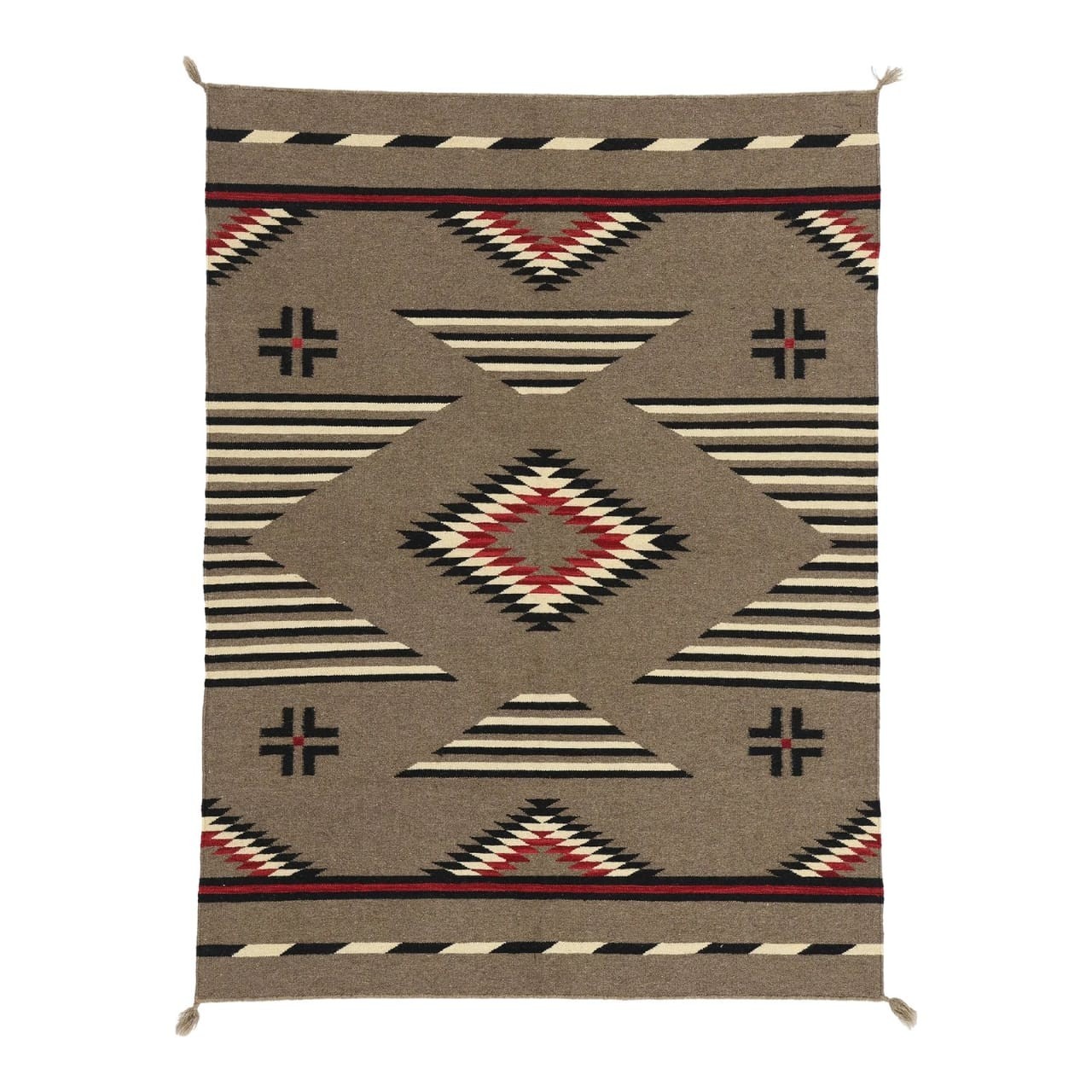 Large Wool Two Gray Hill Rug Navajo Handmade Southwest Native American Style Rug