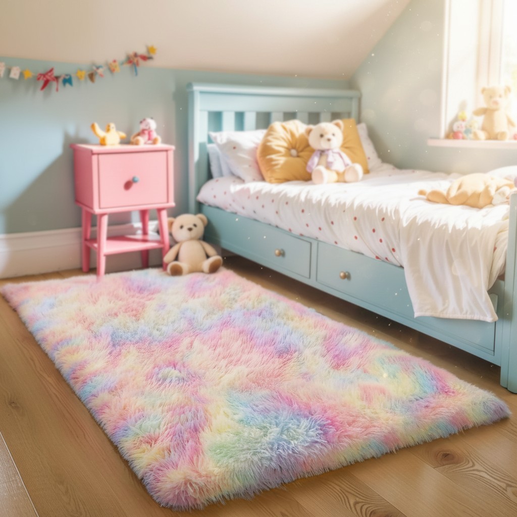 Thick 3×5 Pastel Unicorn Shag Rug – Luxurious Comfort for Bedrooms & Nurseries