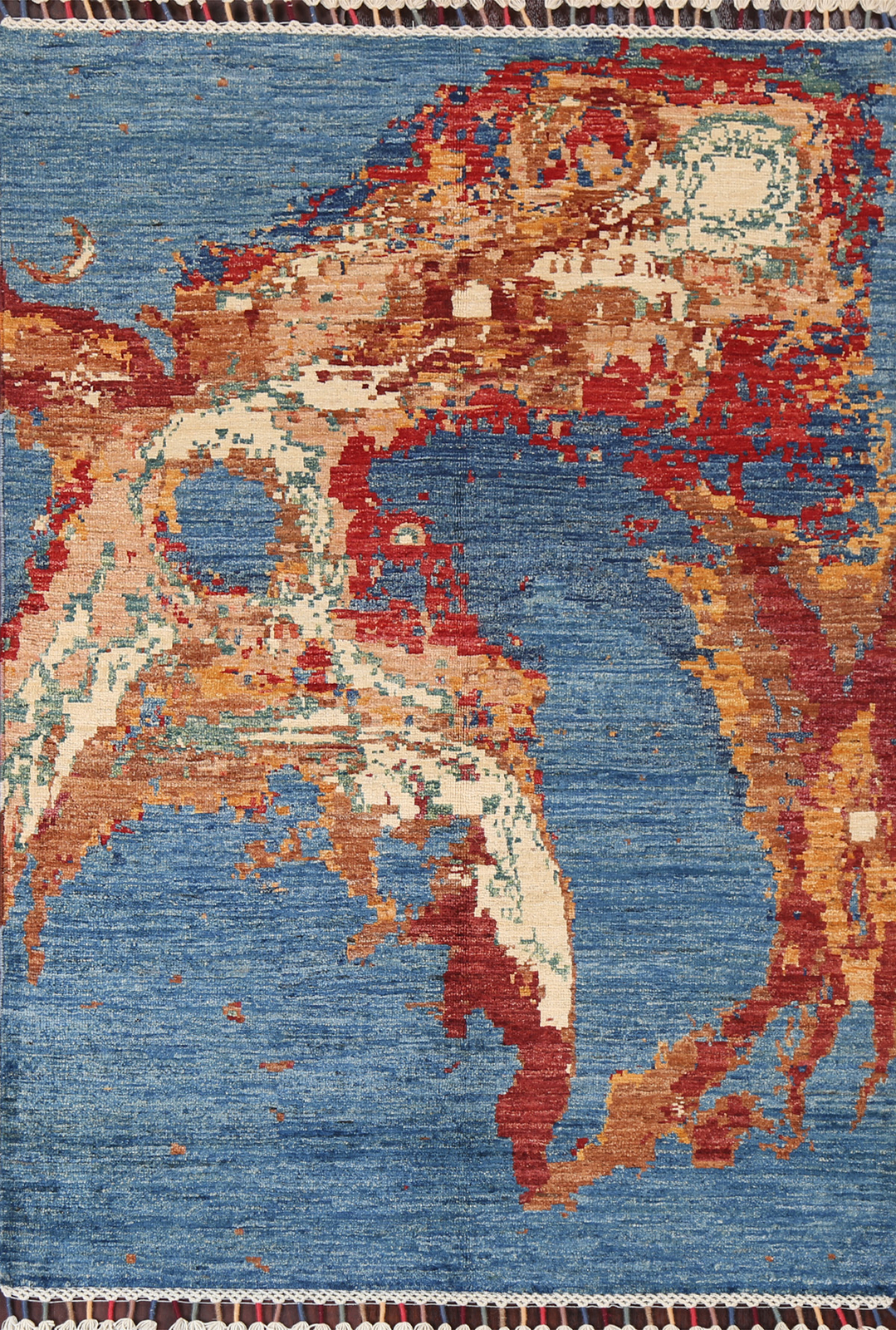 High-quality Modern Wool Rug 3×5 ft Eye-Catching Abstract Design Rug