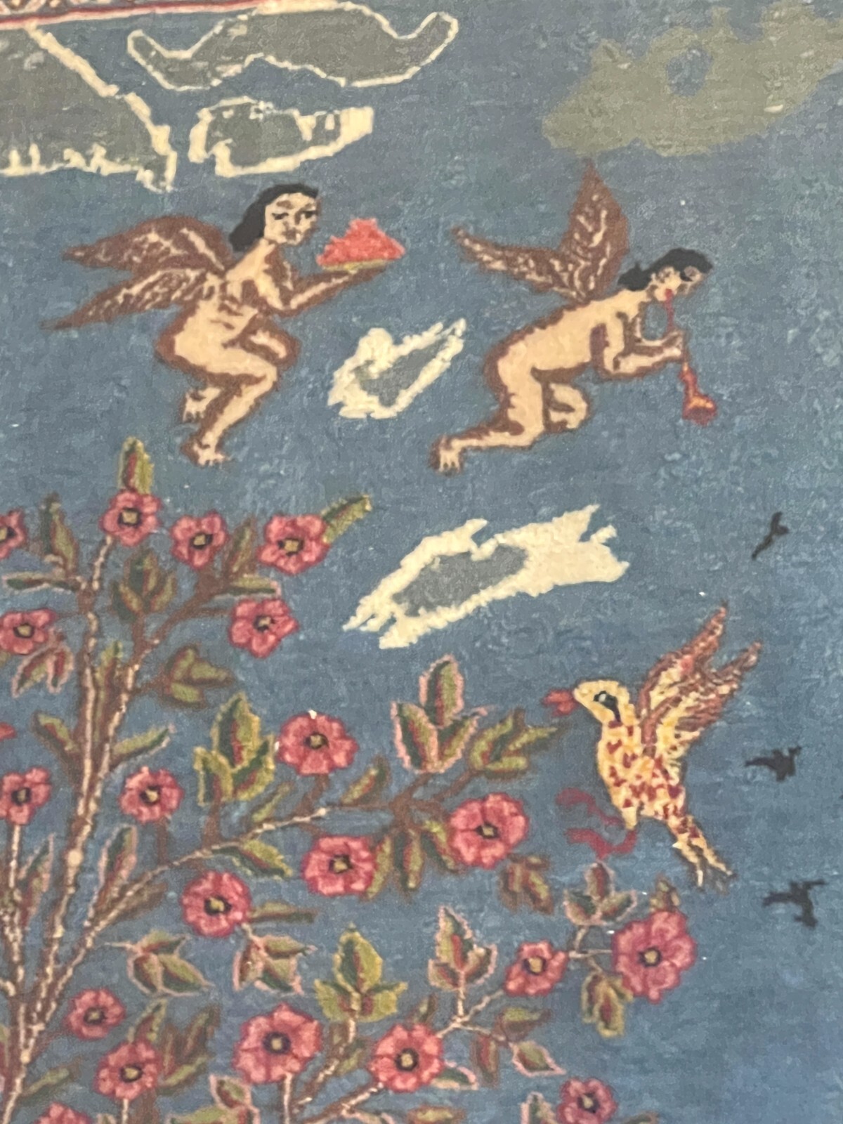 6′ x 9′ Indian Omar Khayyam Oriental Rug – 1960s – Pictorial – Hanging Rug
