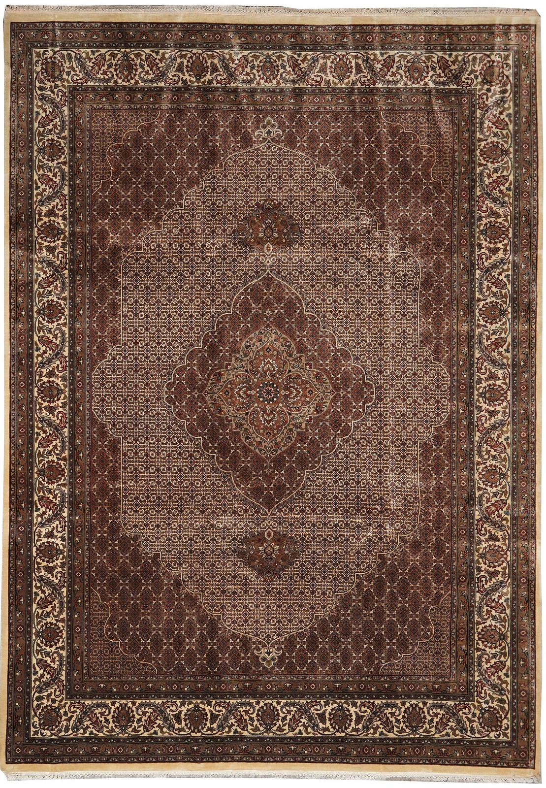 8.3 x 11 Quality Handmade Mahii Tabriiz Handmade Rug Wool and Silk #F-4470