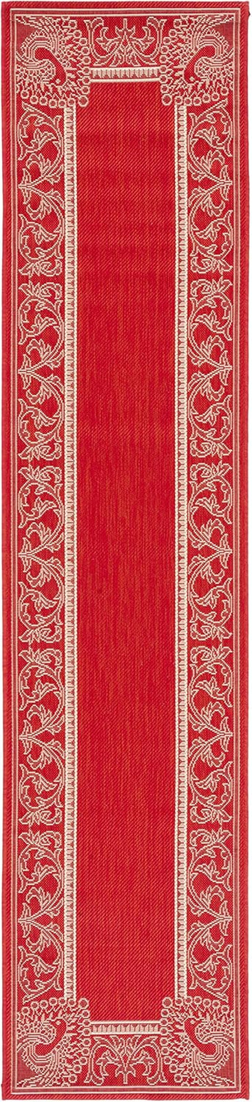 Washable Rug Outdoor Courtyard Collection – 2’3″ X 10′ Runner, Blue & Natural, N
