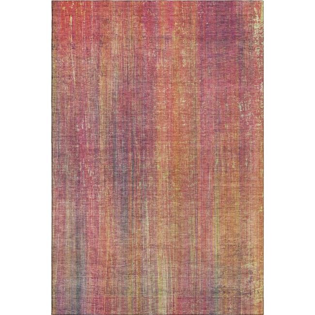 3×5 ft. Red Yellow & Orange Striped Washable Machine Made Rectangle Area Rug …