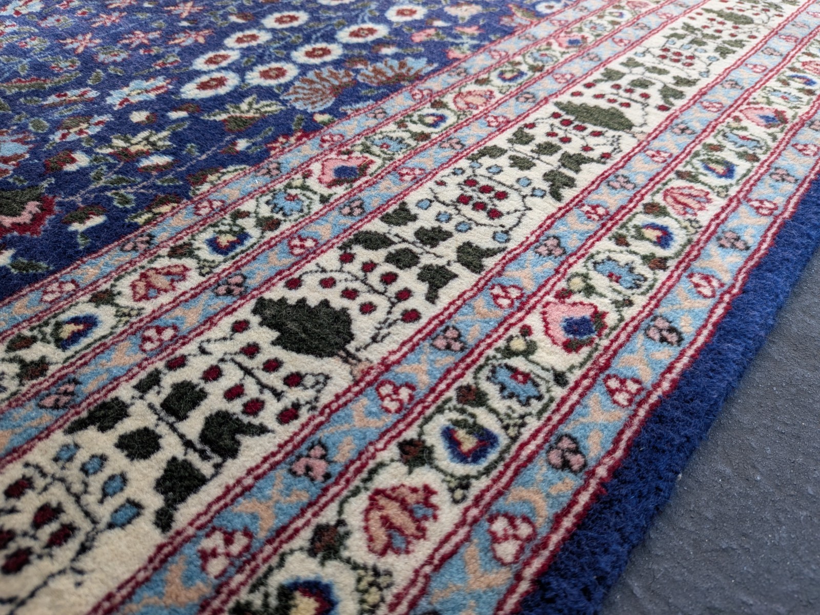 3’2″x8’7″ Turkish Rug Hereke Handmade 100%wool runner Flowers 7 Mountains 3×8.7