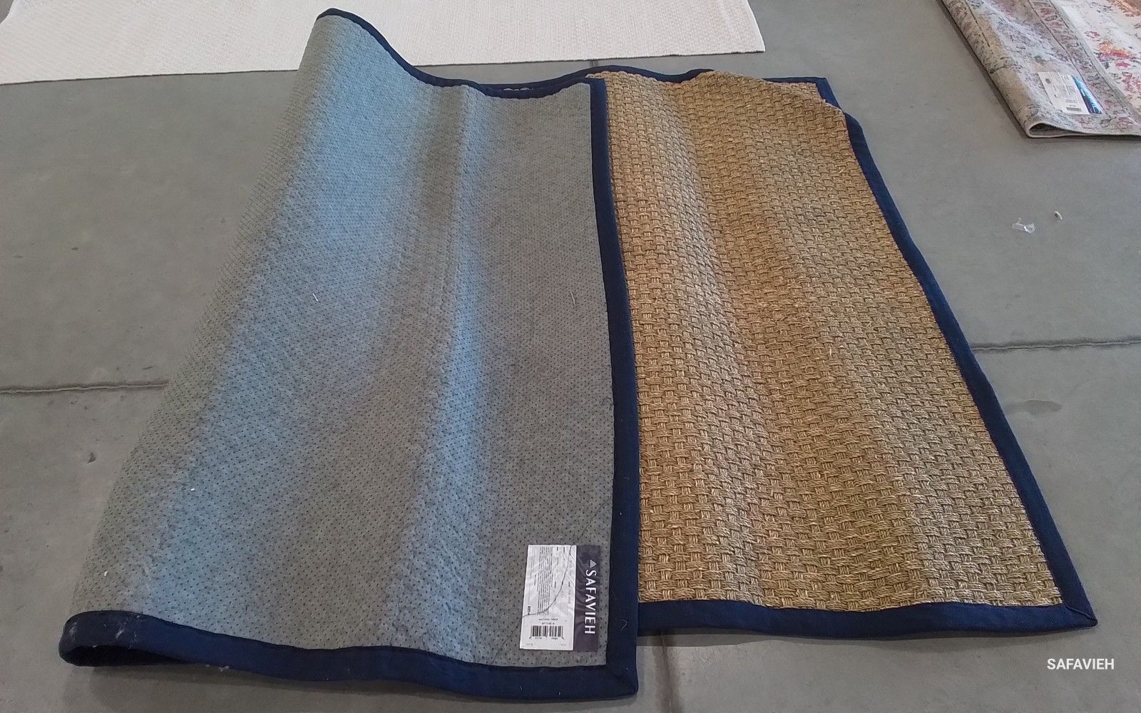 NATURAL / NAVY BLUE 6′-0″ x 9′-0″ Damaged Rug, Reduced Price 1172777794 NF114E-6