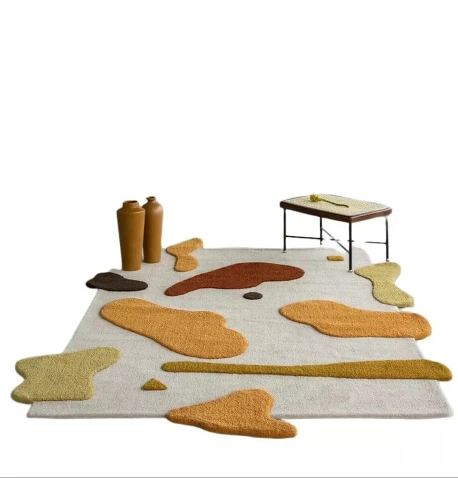 Hand Tufted Wool Area Rug Geometric Abstract Design Premium Quality Handmade Rug