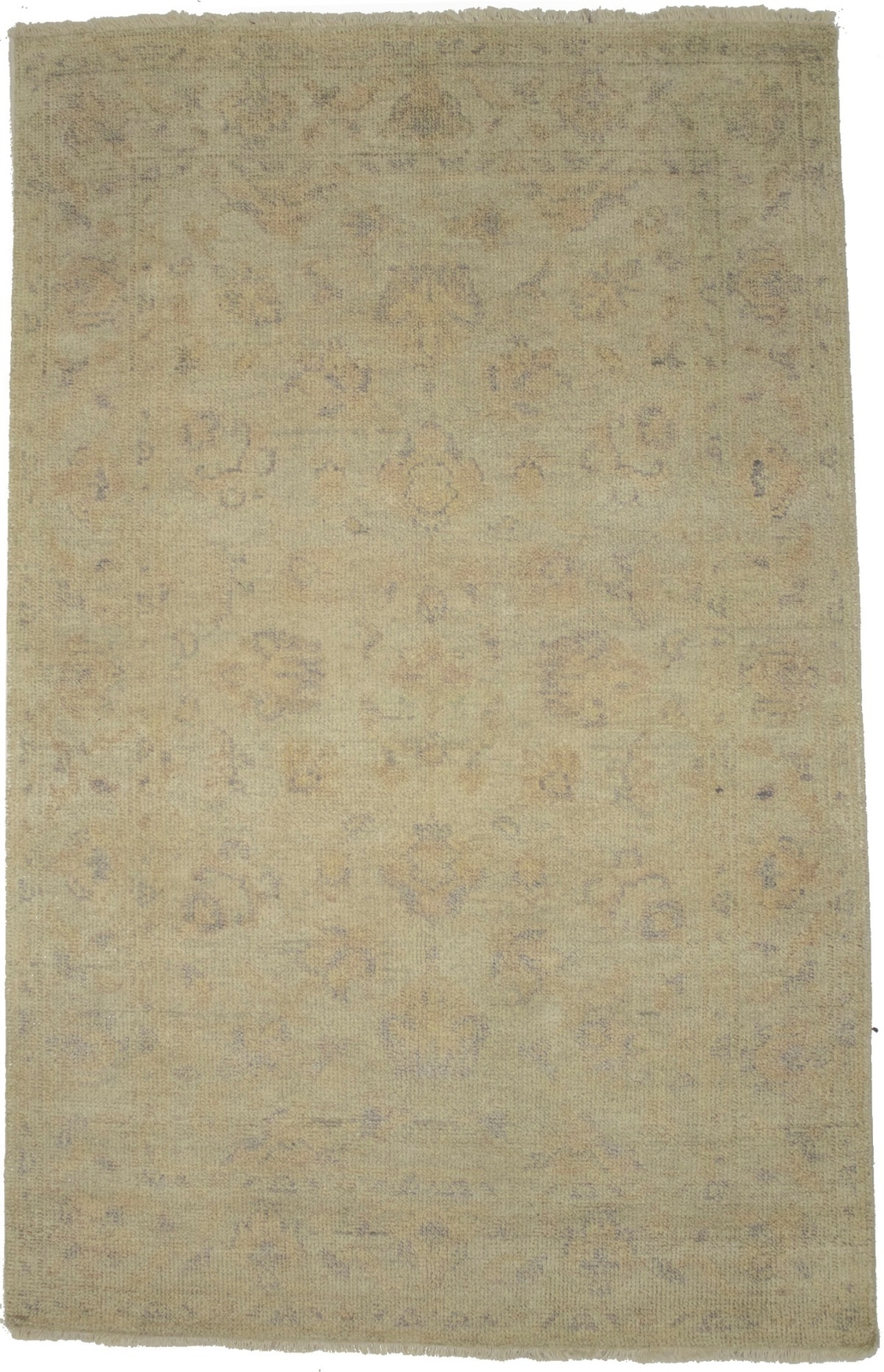 Handmade Oushak Chobi Oriental Rug Muted Floral Design Home Foyer Décor 4X6 ft