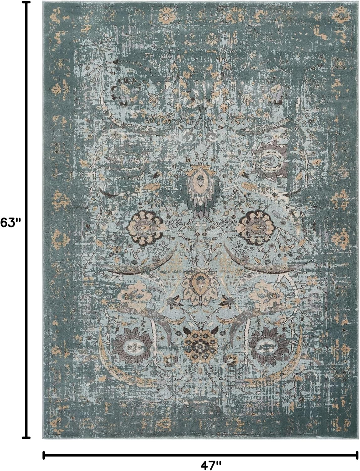 Vintage Kensington Goa Blue Modern Oriental Overdyed Area Rug 311″ x 53″