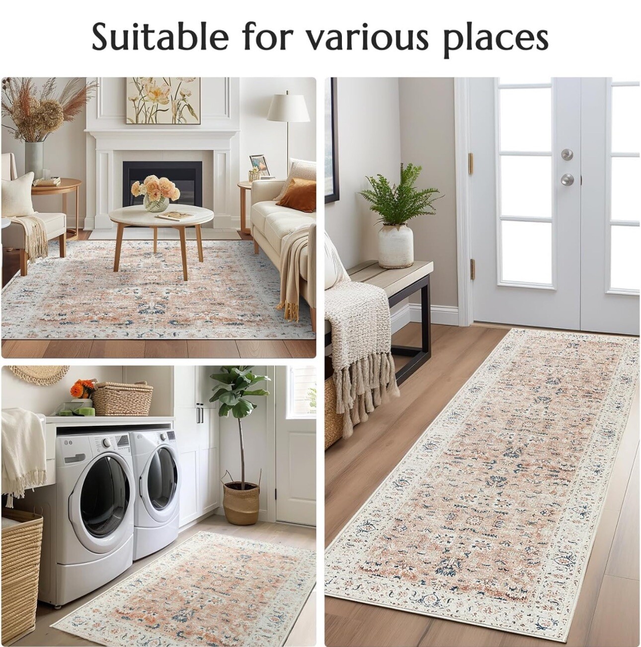 Jinchan Indoor Area Rug 4×6 – Polyester & Thermoplastic Rubber
