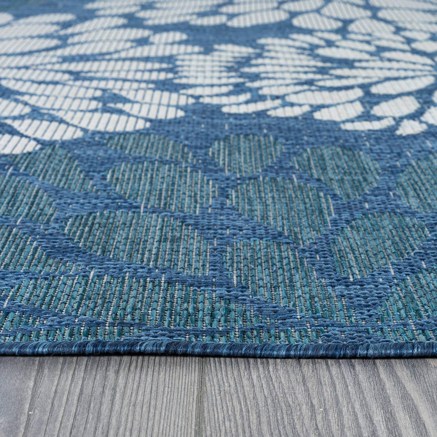 Outdoor Rug 5X7 Modern Exotic Tropical Leaf Area Rugs for Indoor and Outdoor Pat