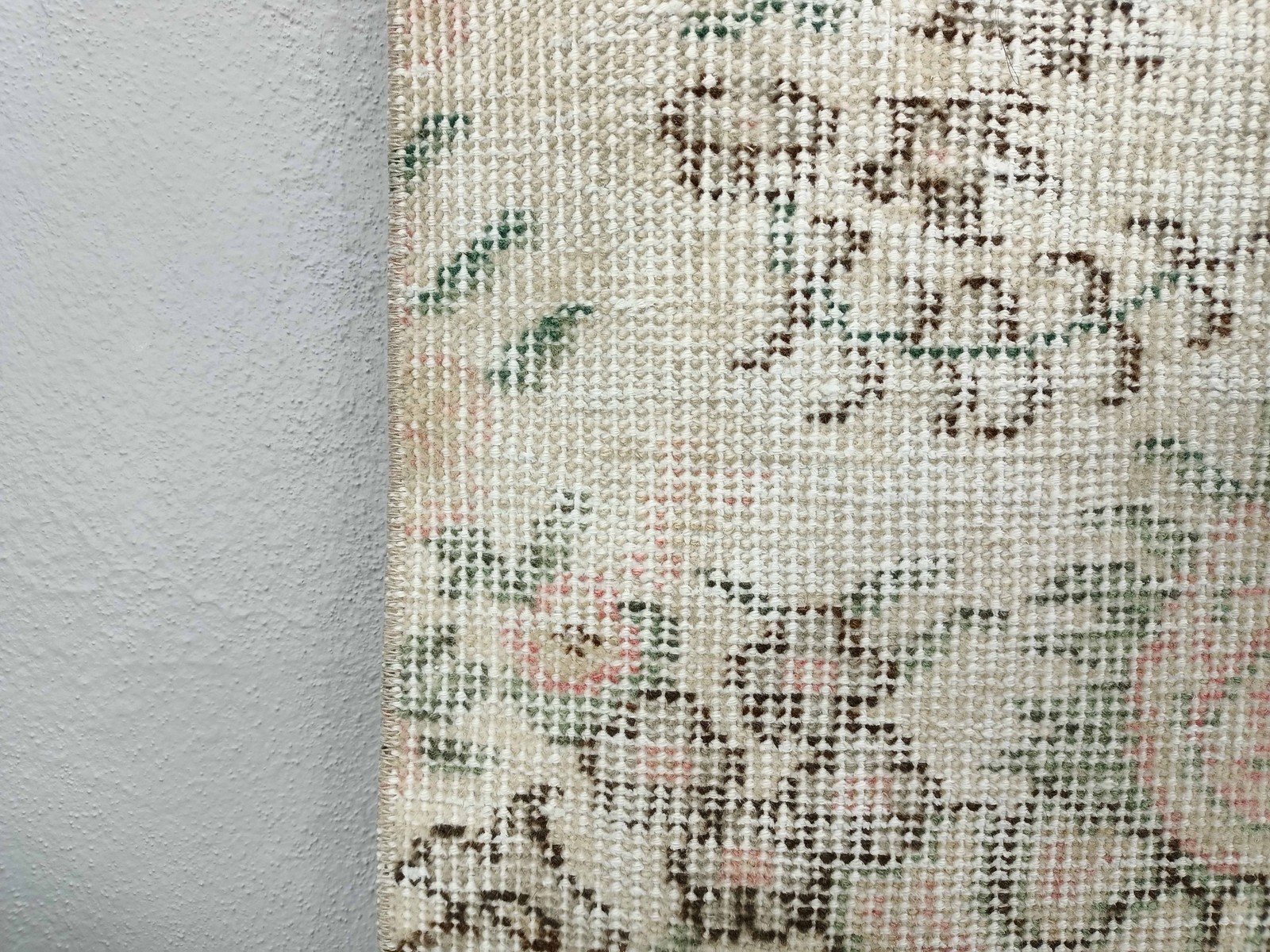 Vintage Turkish Rug Handknotted Wool Oushak Floral Runner 3.7×8 Ft