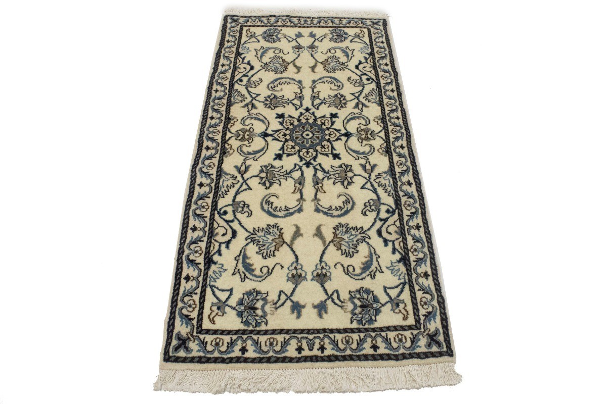 Handmade Cream Classic Floral Oriental Nain Rug Carpet Vintage Style 2’3X4’7 ft