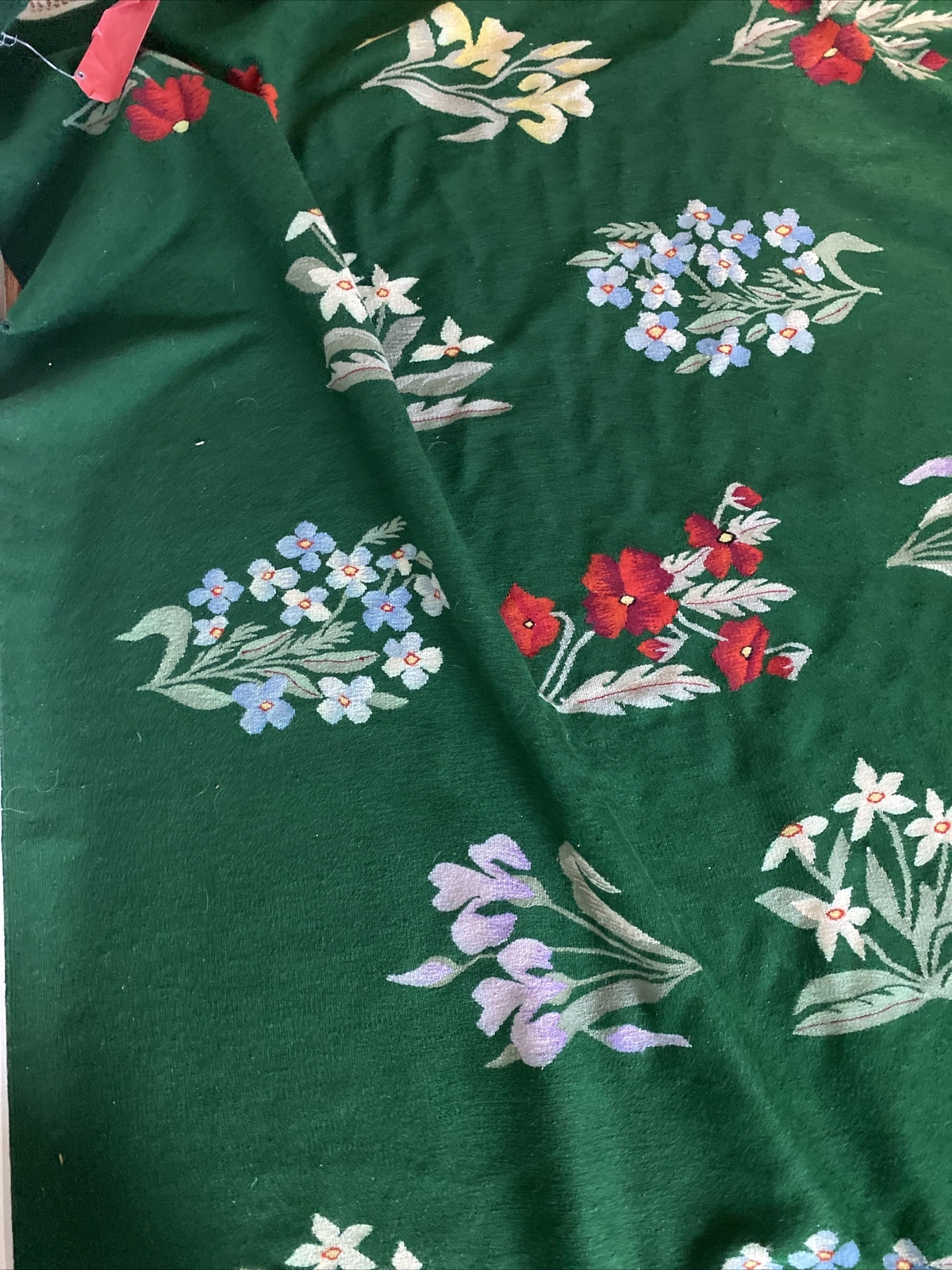 Aubusson Style Green Floral Hand Woven Rug 138” X 106” 8.8 Ft By 11.5