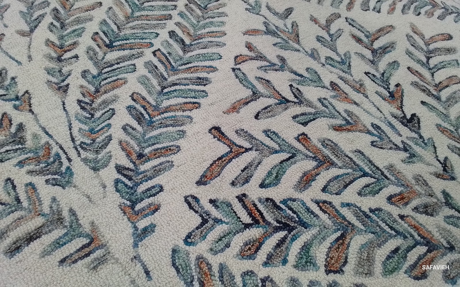 IVORY / BLUE 8′-0″ x 8′-0″ Back Stain Rug, Reduced Price 1172800431 CPR208A-8R
